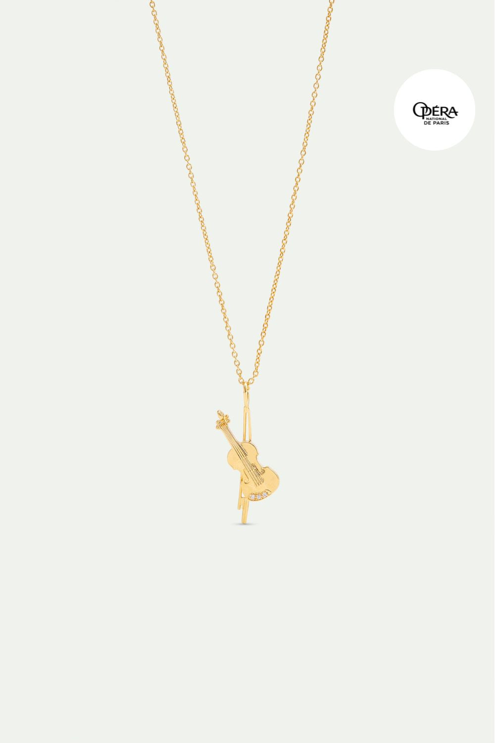 Gold cello pendant necklace