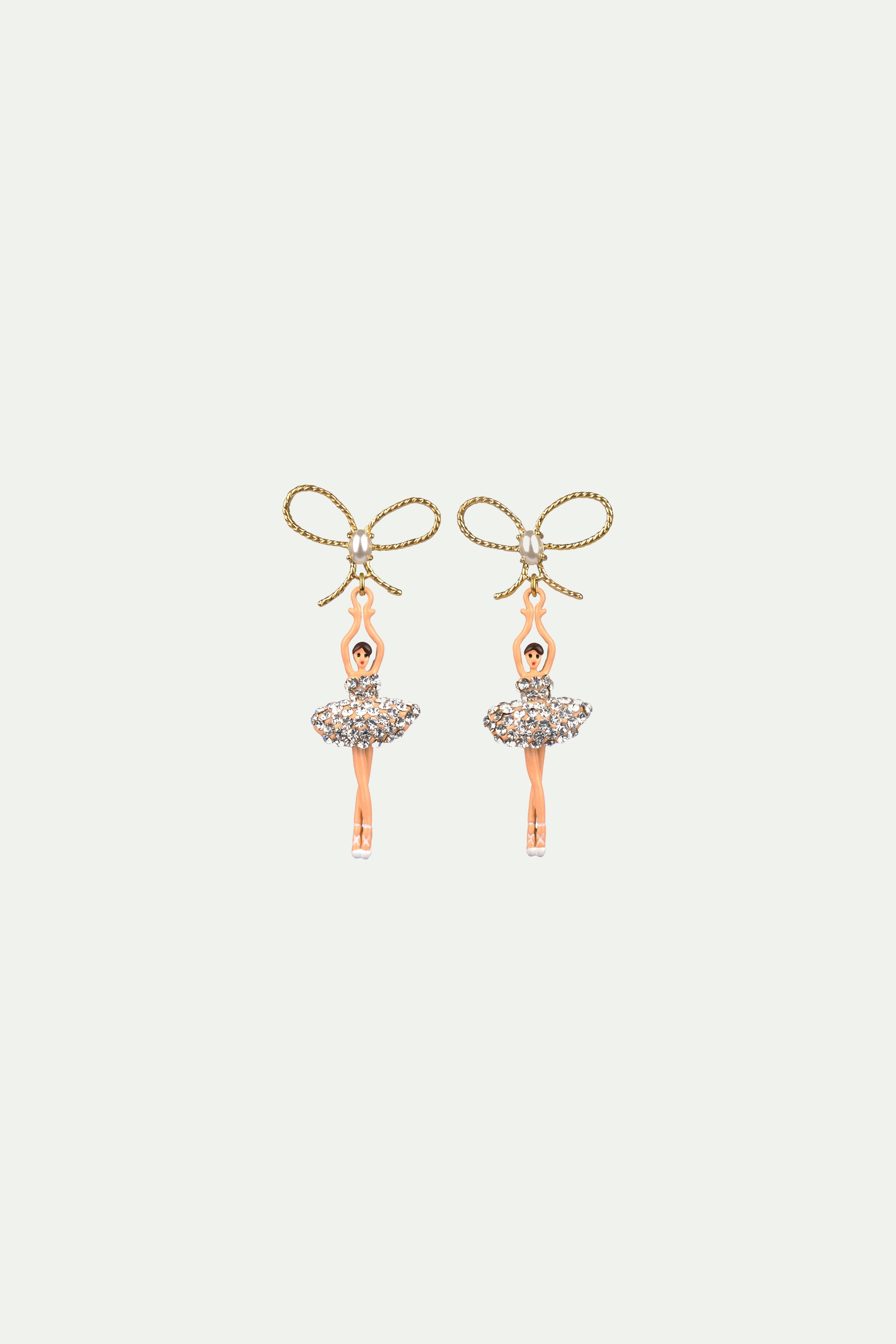 Clip on earrings with crystal star ballerinas