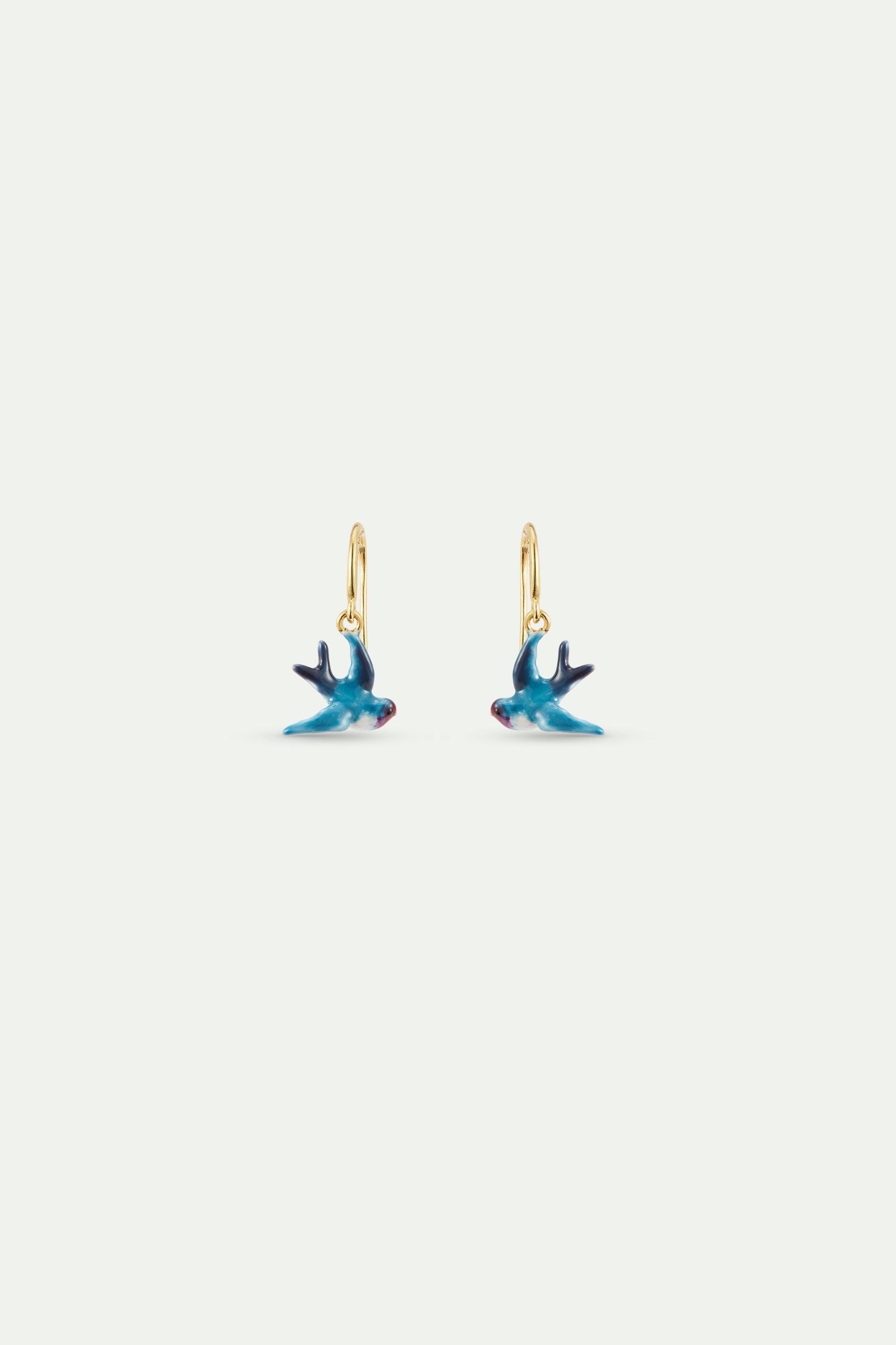 Blue swallow hook earrings