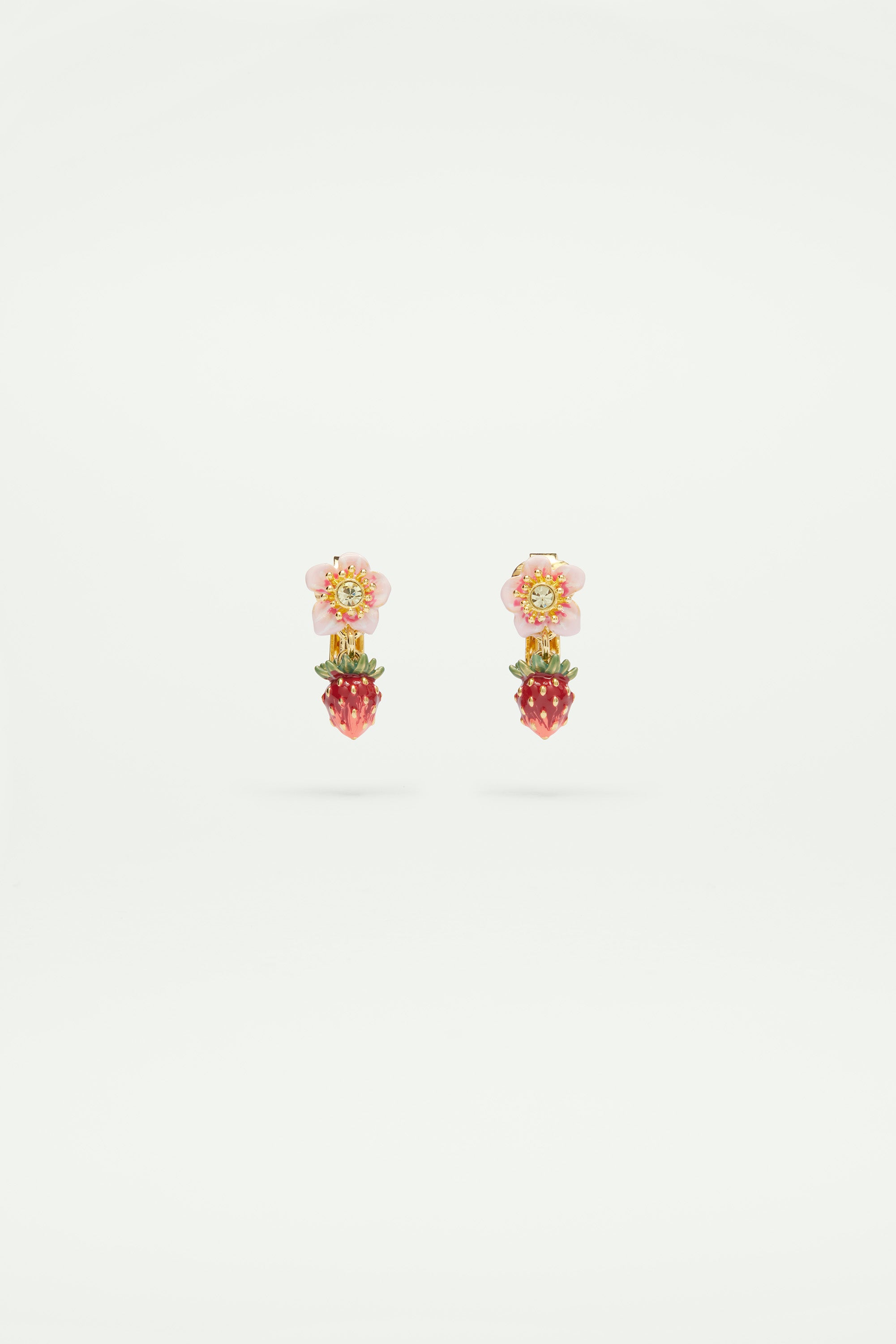 Wild strawberry and rose earrings