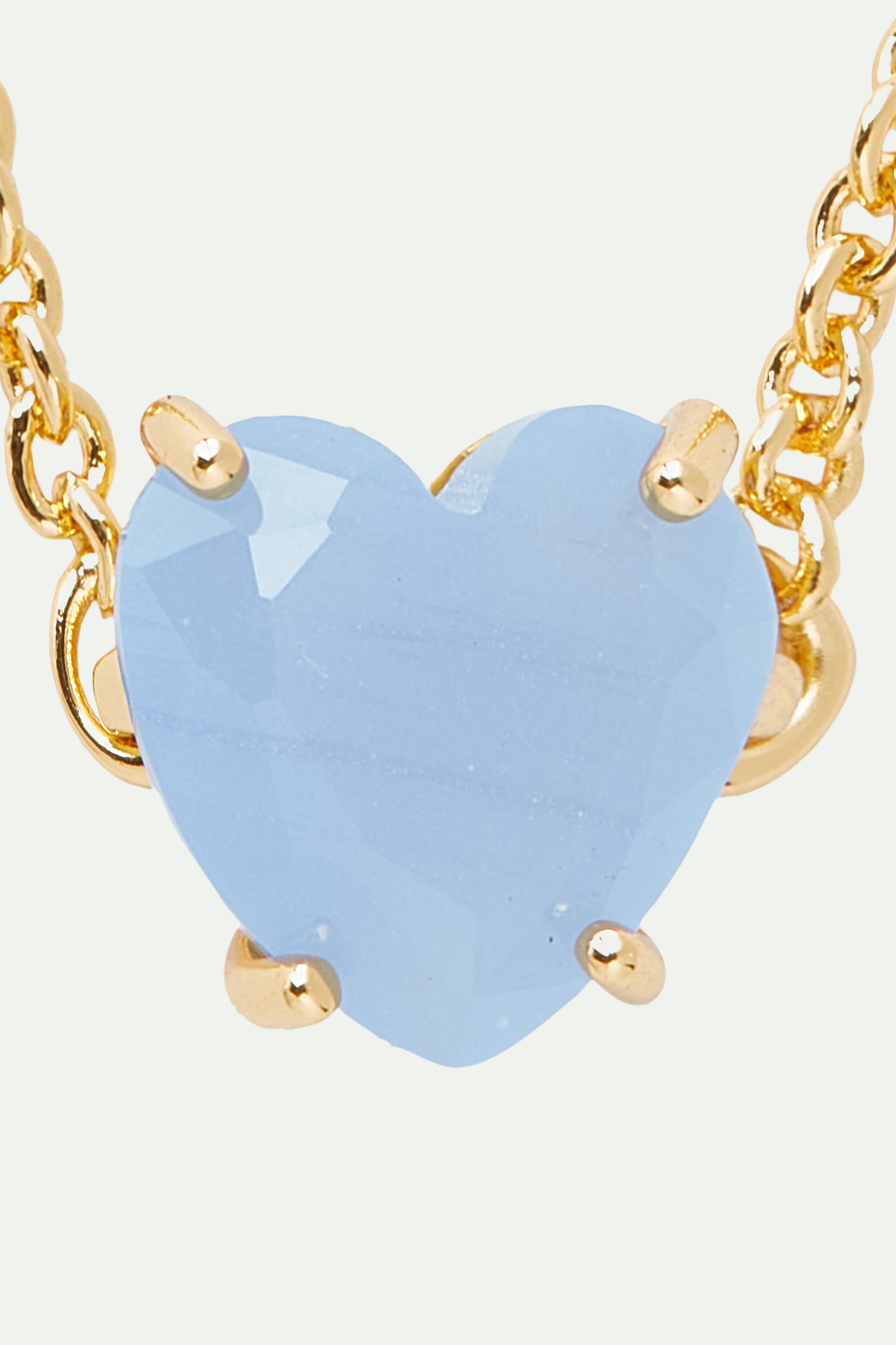 Sky blue Diamantine heart pendant necklace