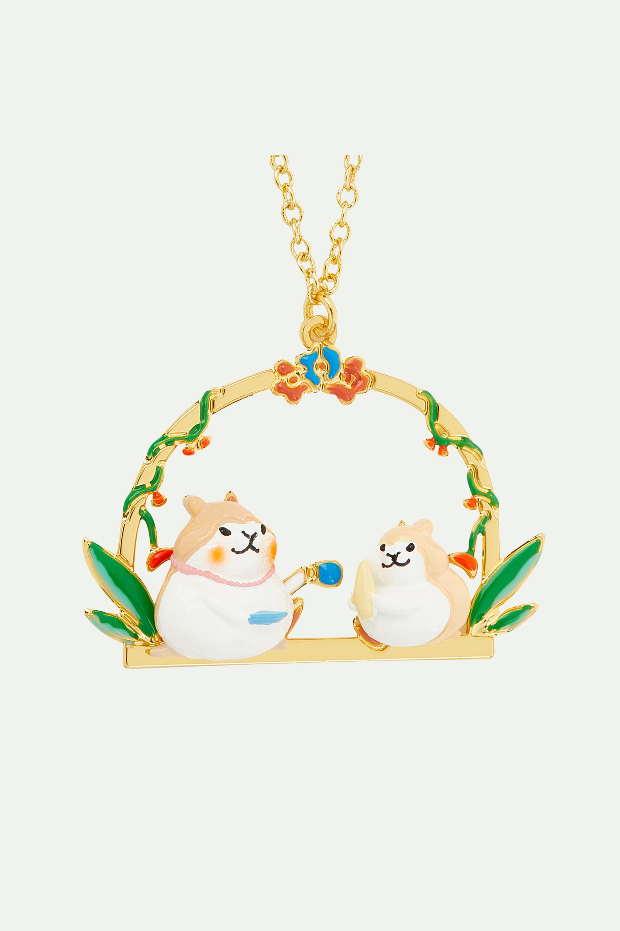Hamster with a sweet tooth pendant necklace