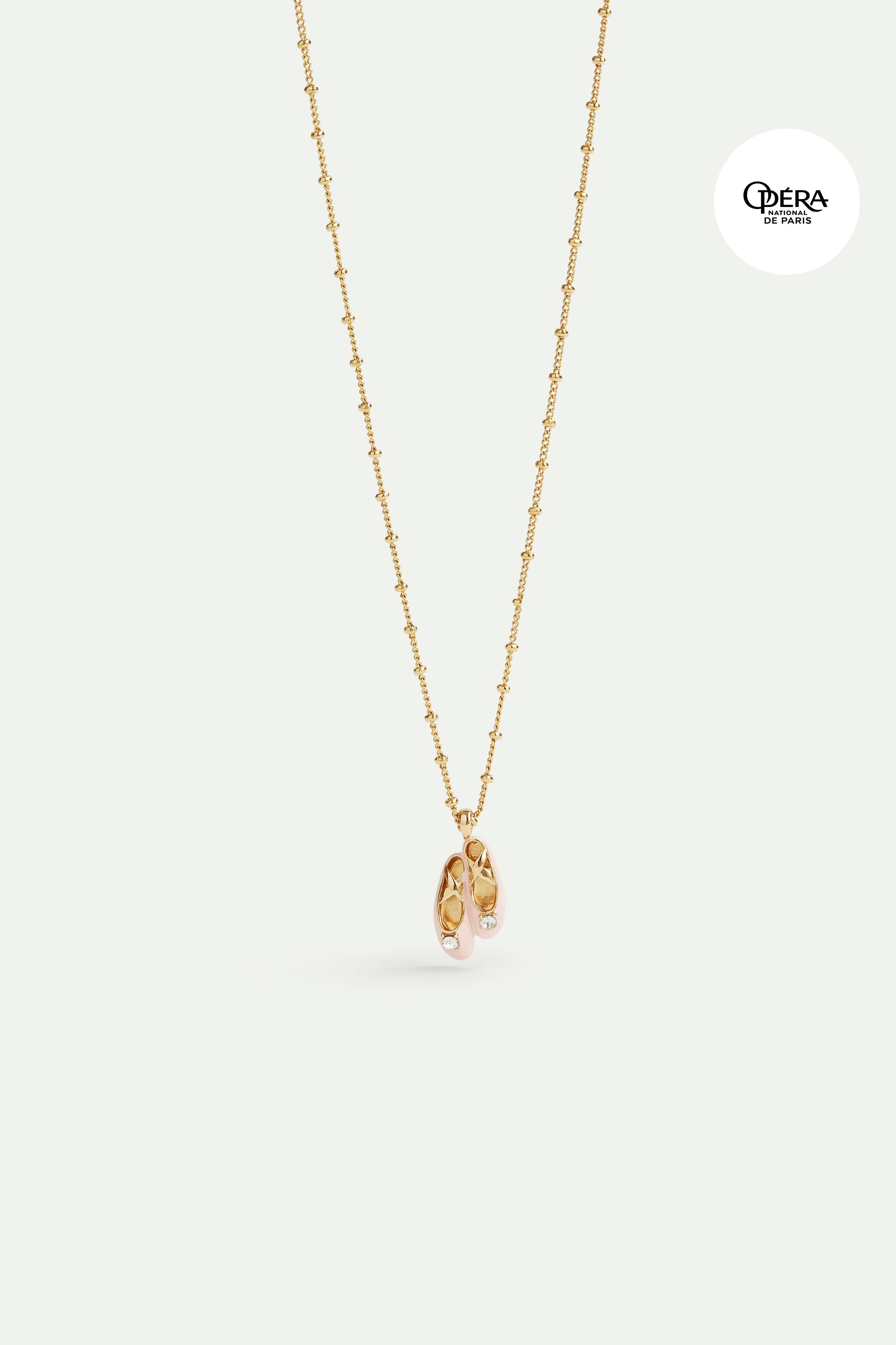 Pink ballet slipper pendant necklace