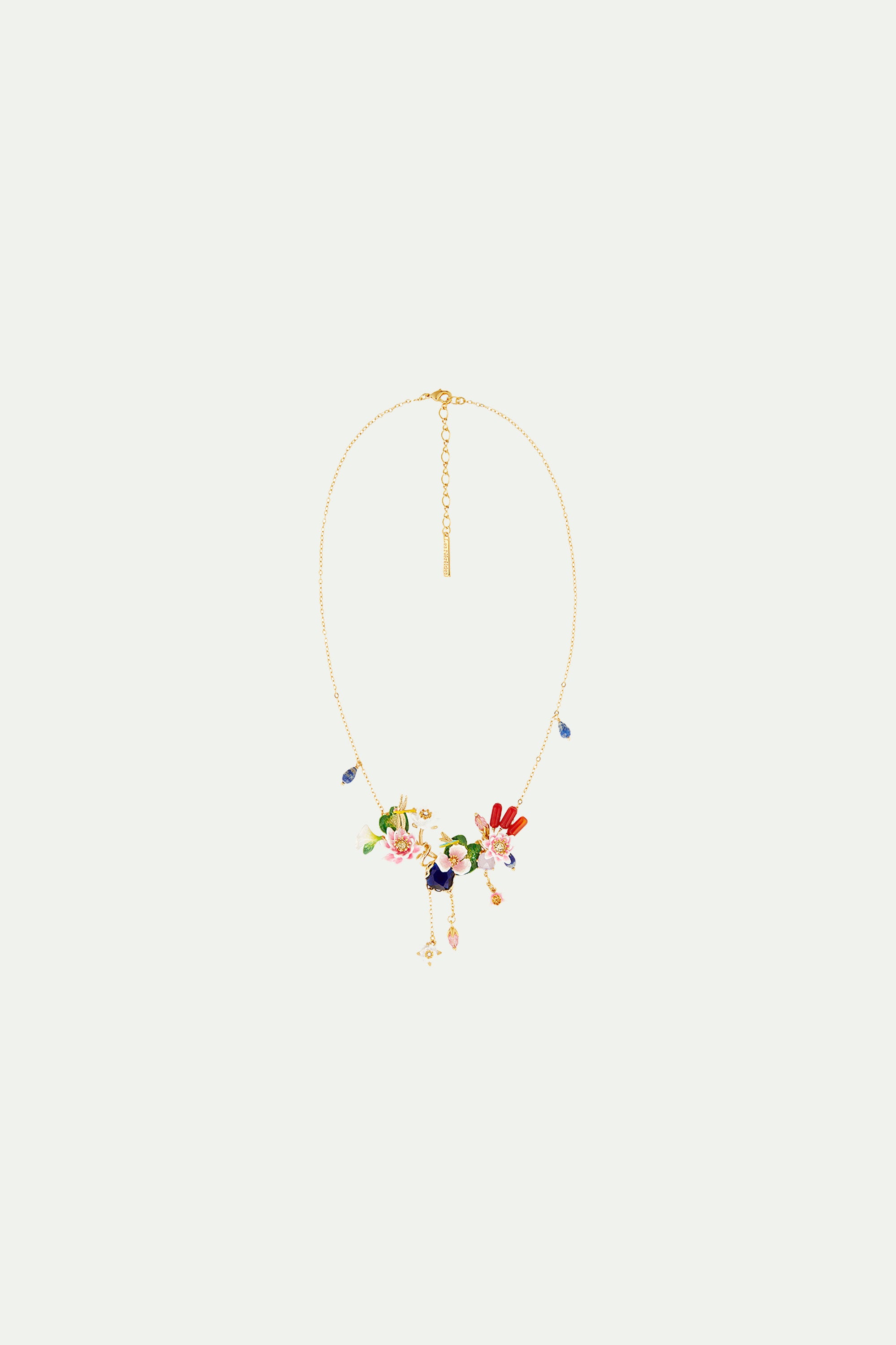 Water garden and lapis lazuli statement necklace