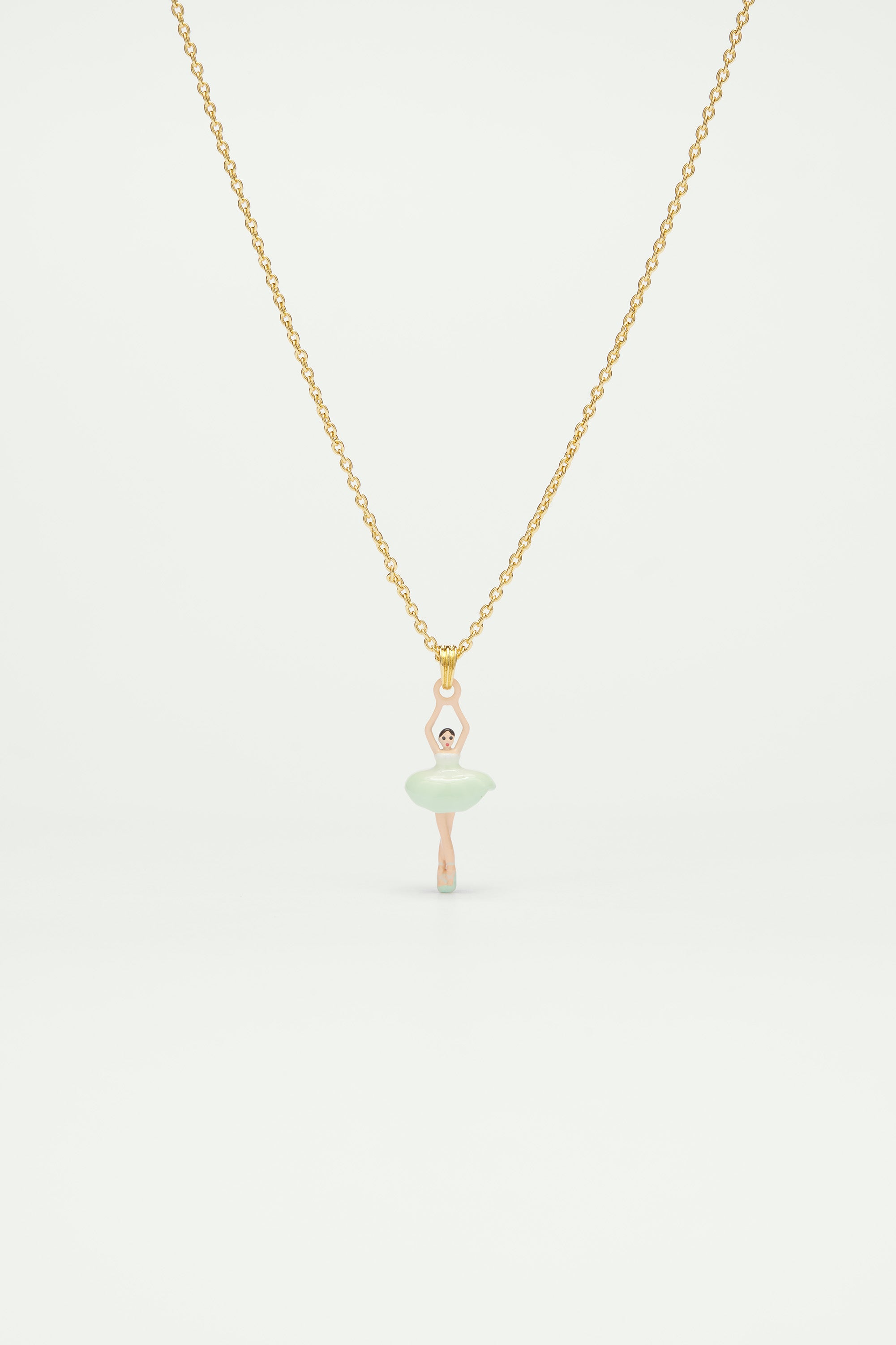 Aqua green ballerina pendant necklace