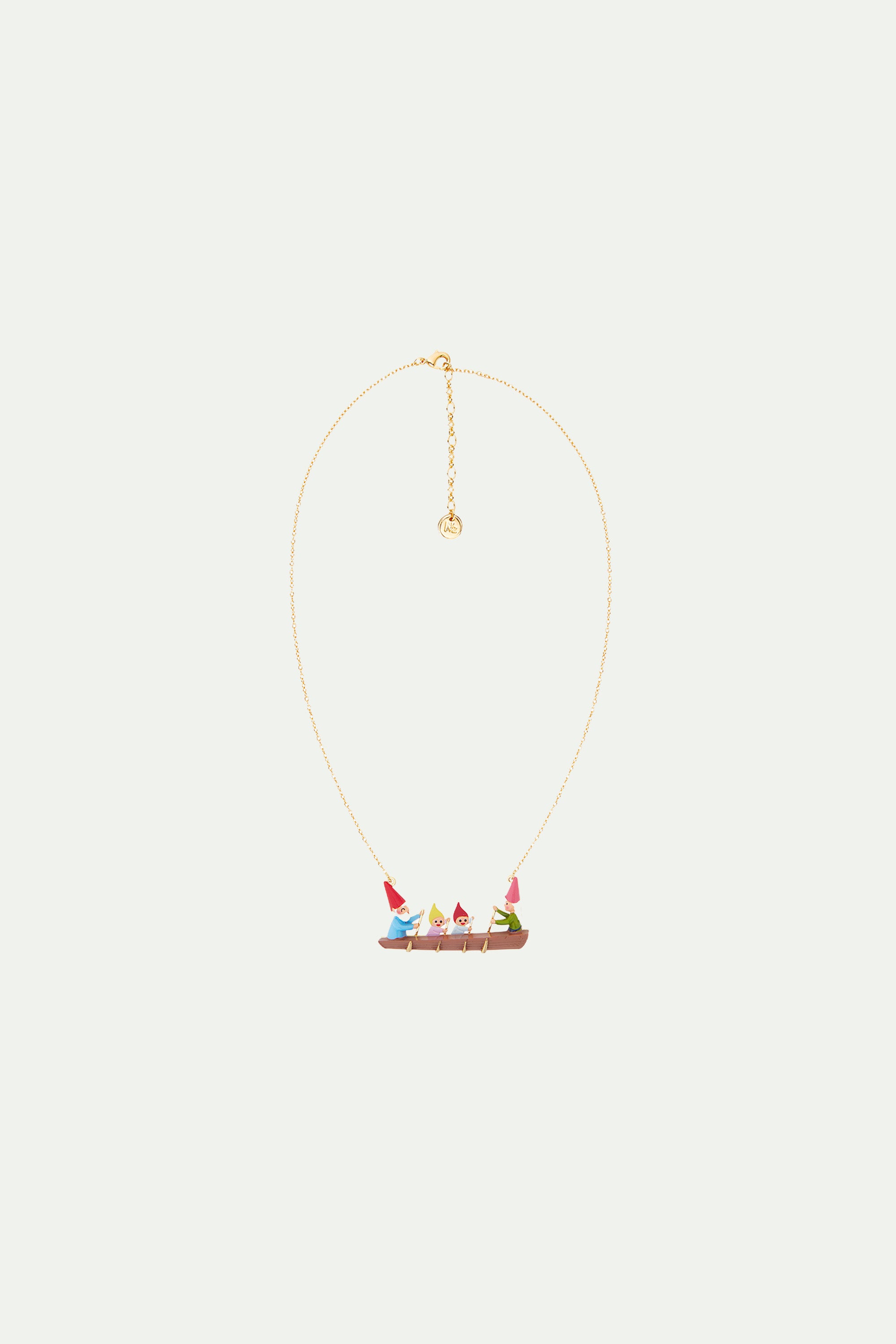 Canoeing Toadstool Family statement necklace