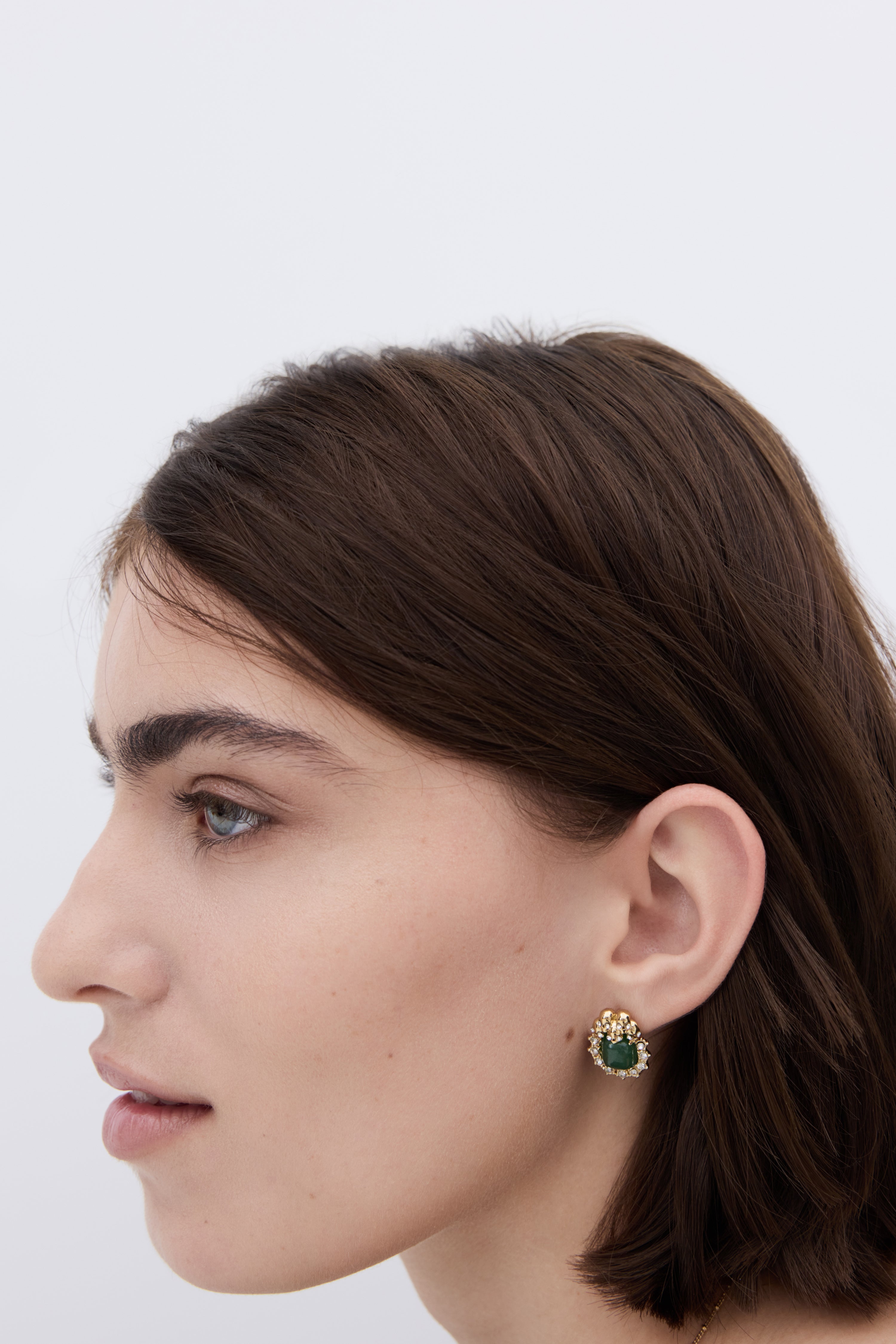 Green aventurine, skulls and crystal earrings