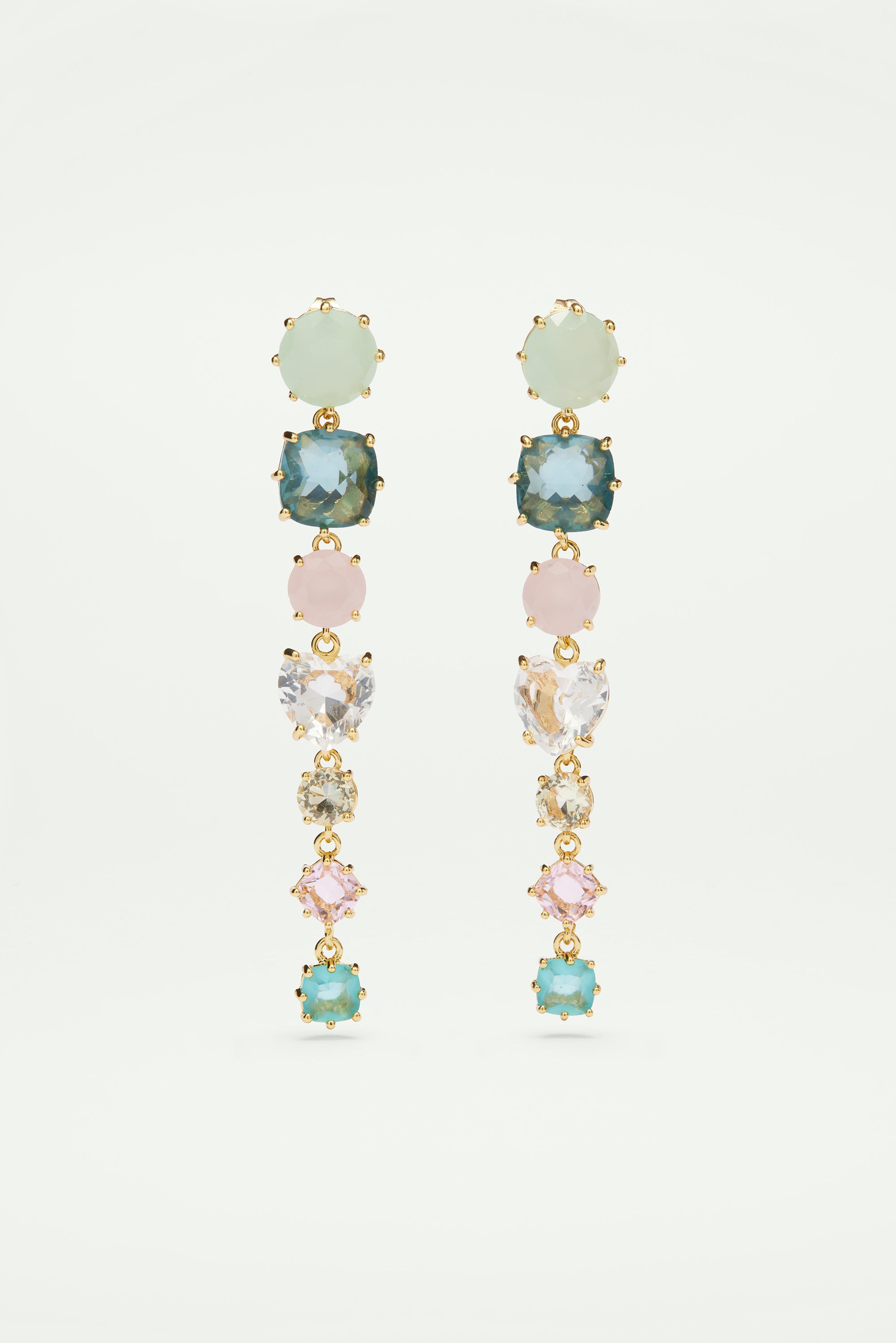 La Diamantine Acqua Azzura 7 Stones Post Earrings