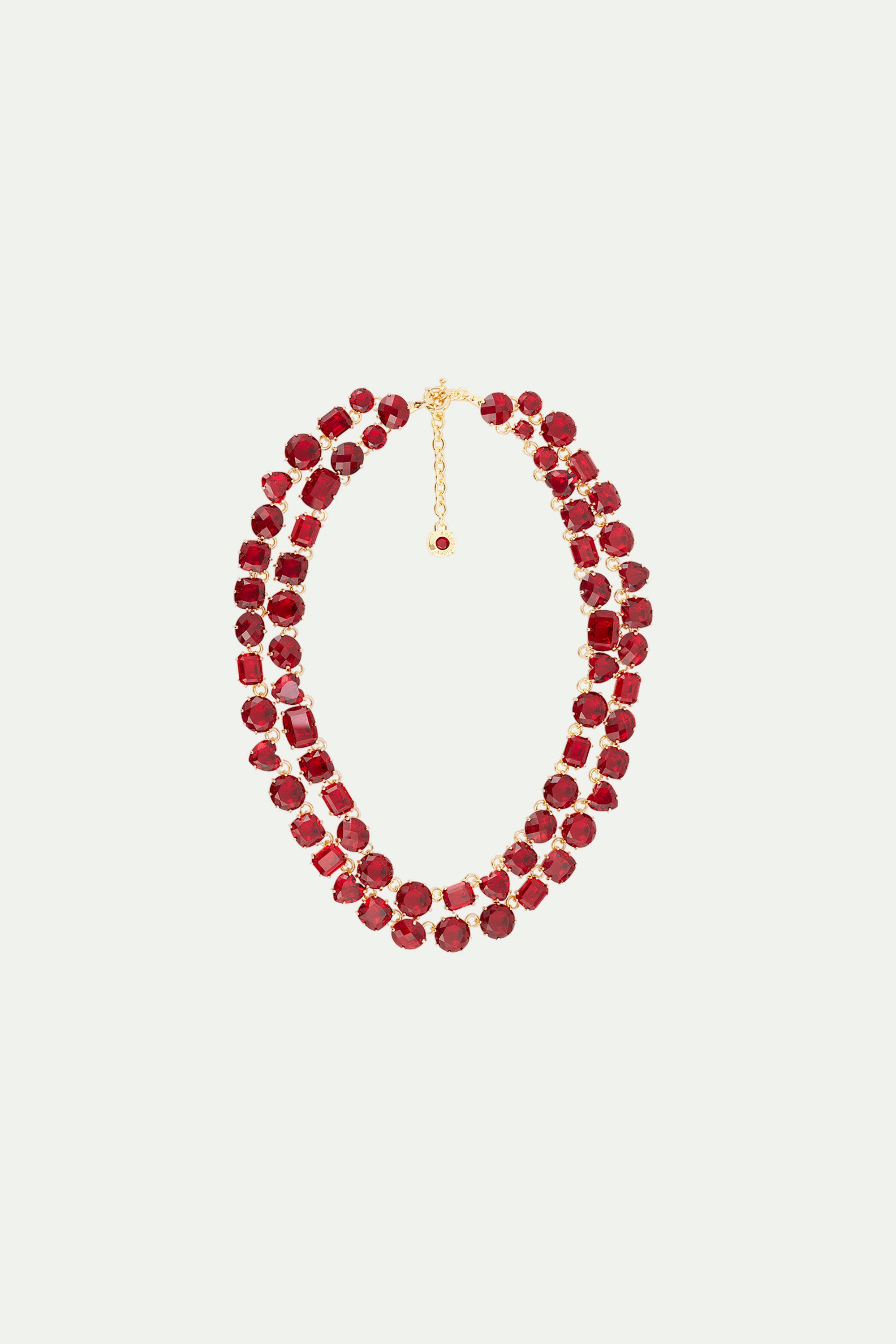 Garnet red diamantine Luxurious two row necklace