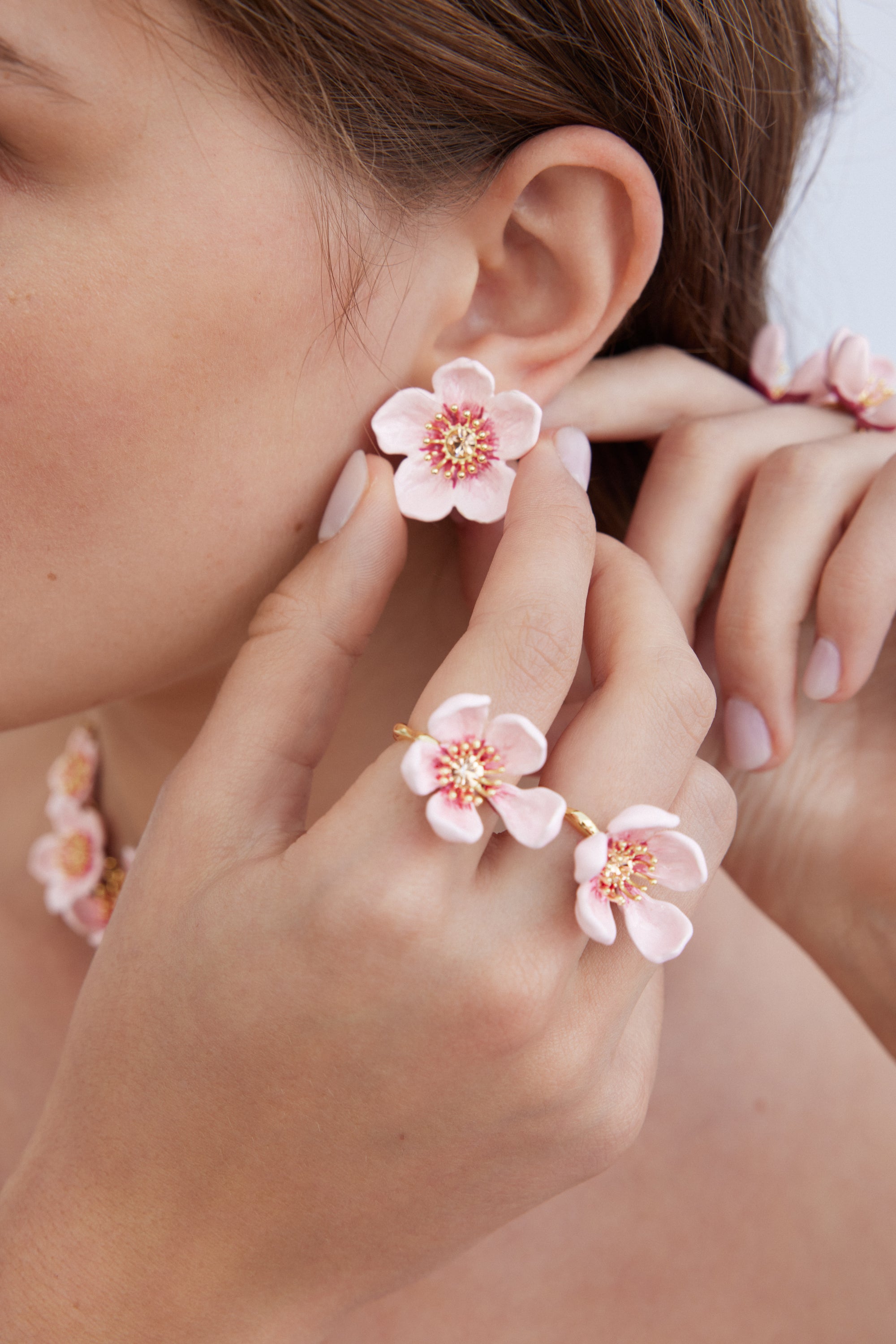 Pink cherry blossom ring
