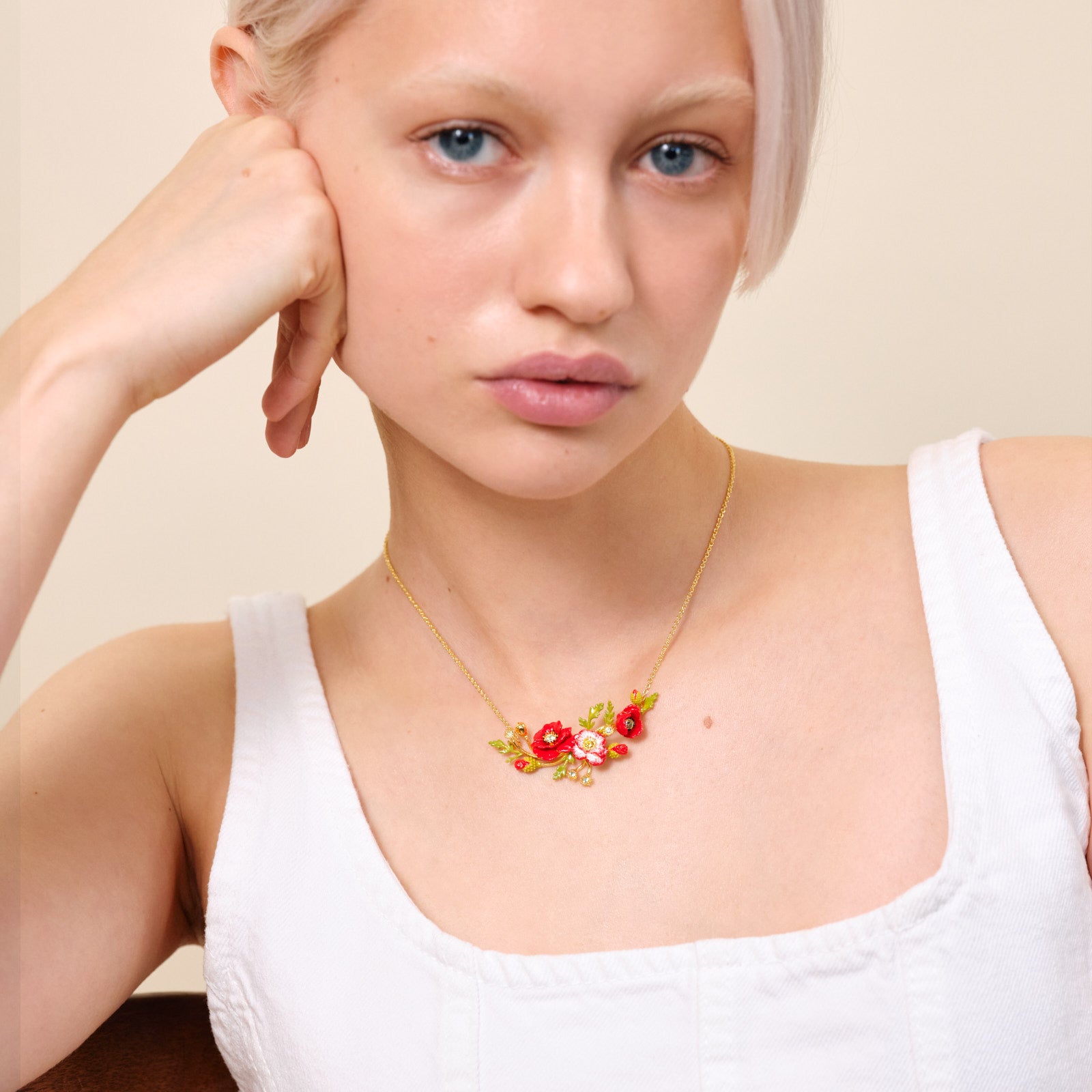 Poppy and daisy statement necklace