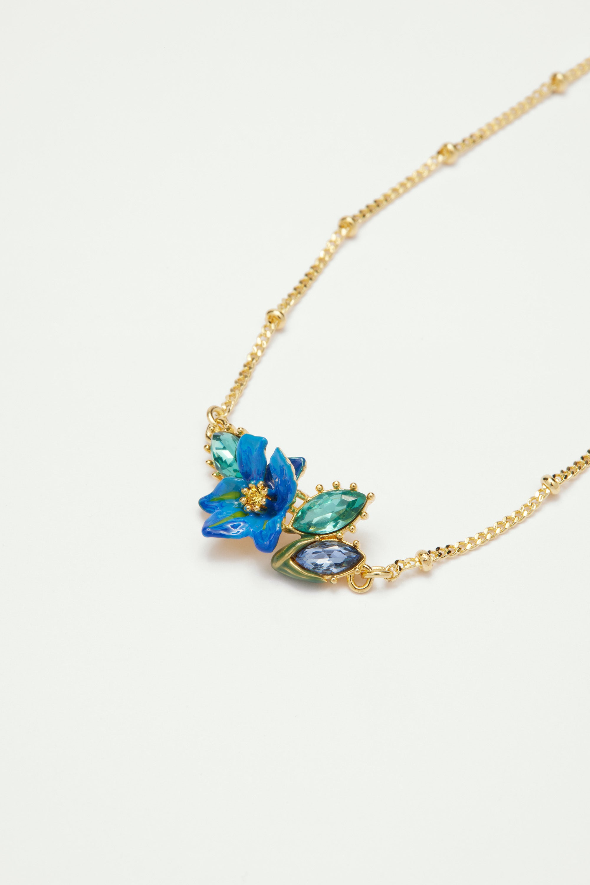 Siberian iris and faceted glass fine bracelet