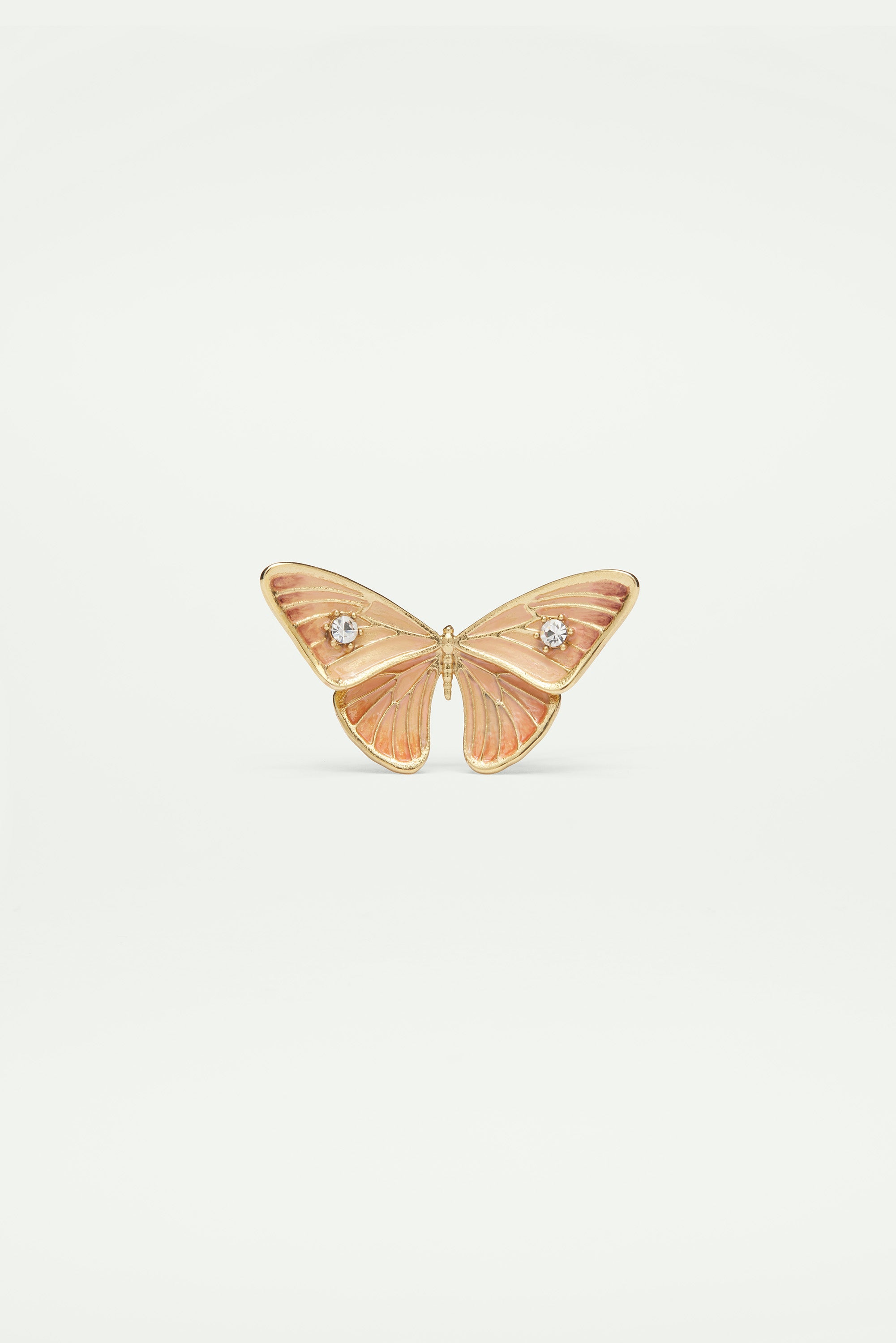 Enamelled butterfly and cut glass stone brooch