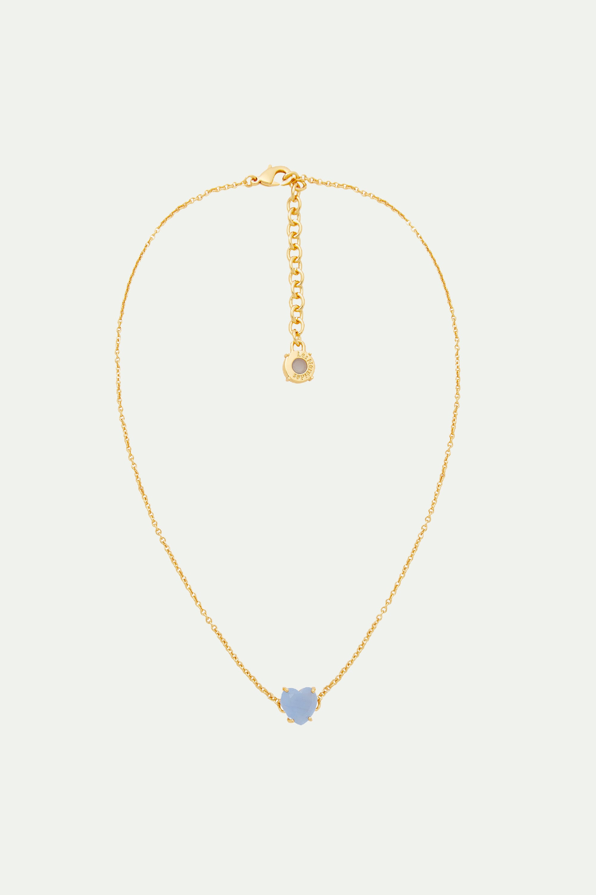 Sky blue Diamantine heart pendant necklace