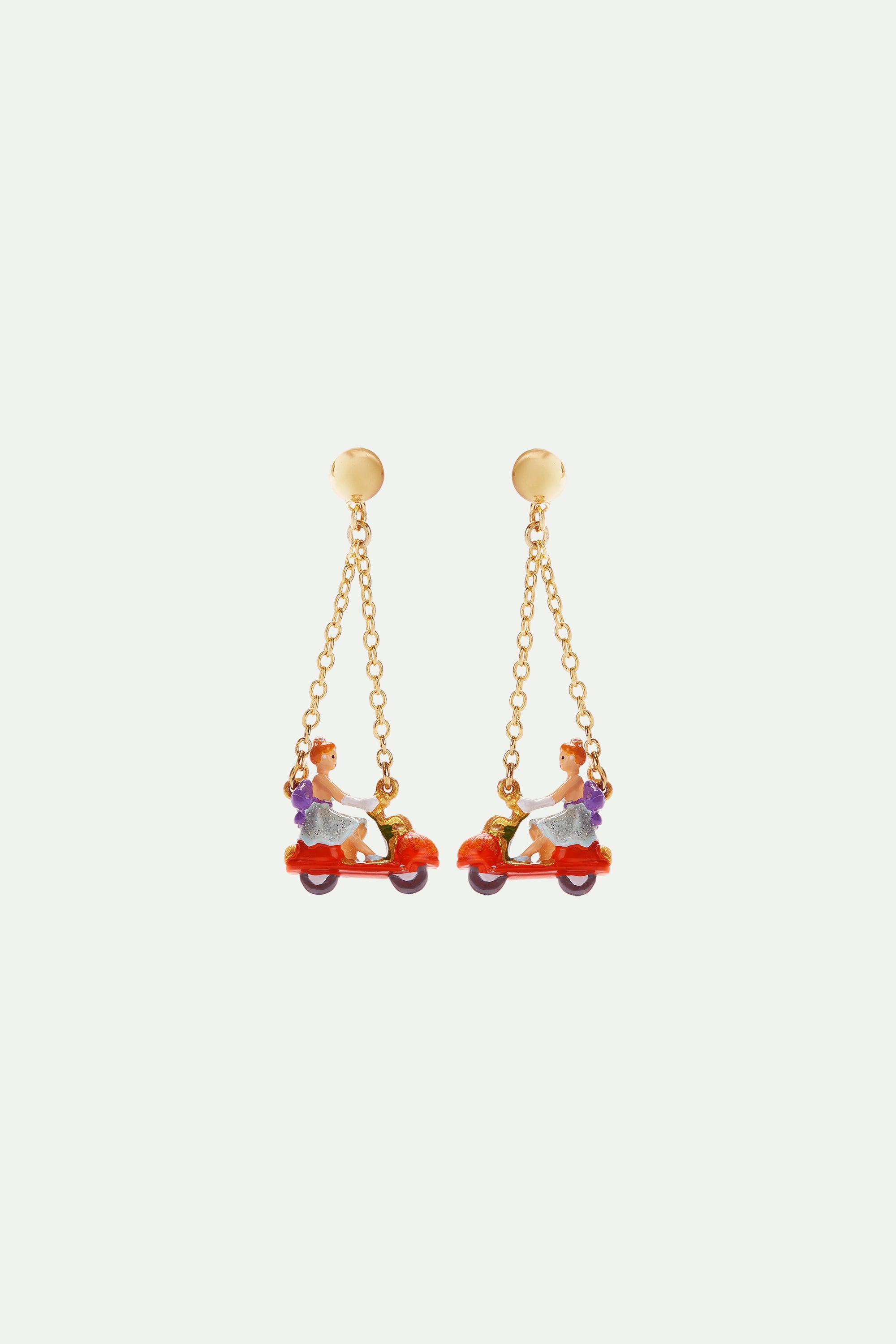 Cinderella and Pumpkin Scooter clip-on earrings