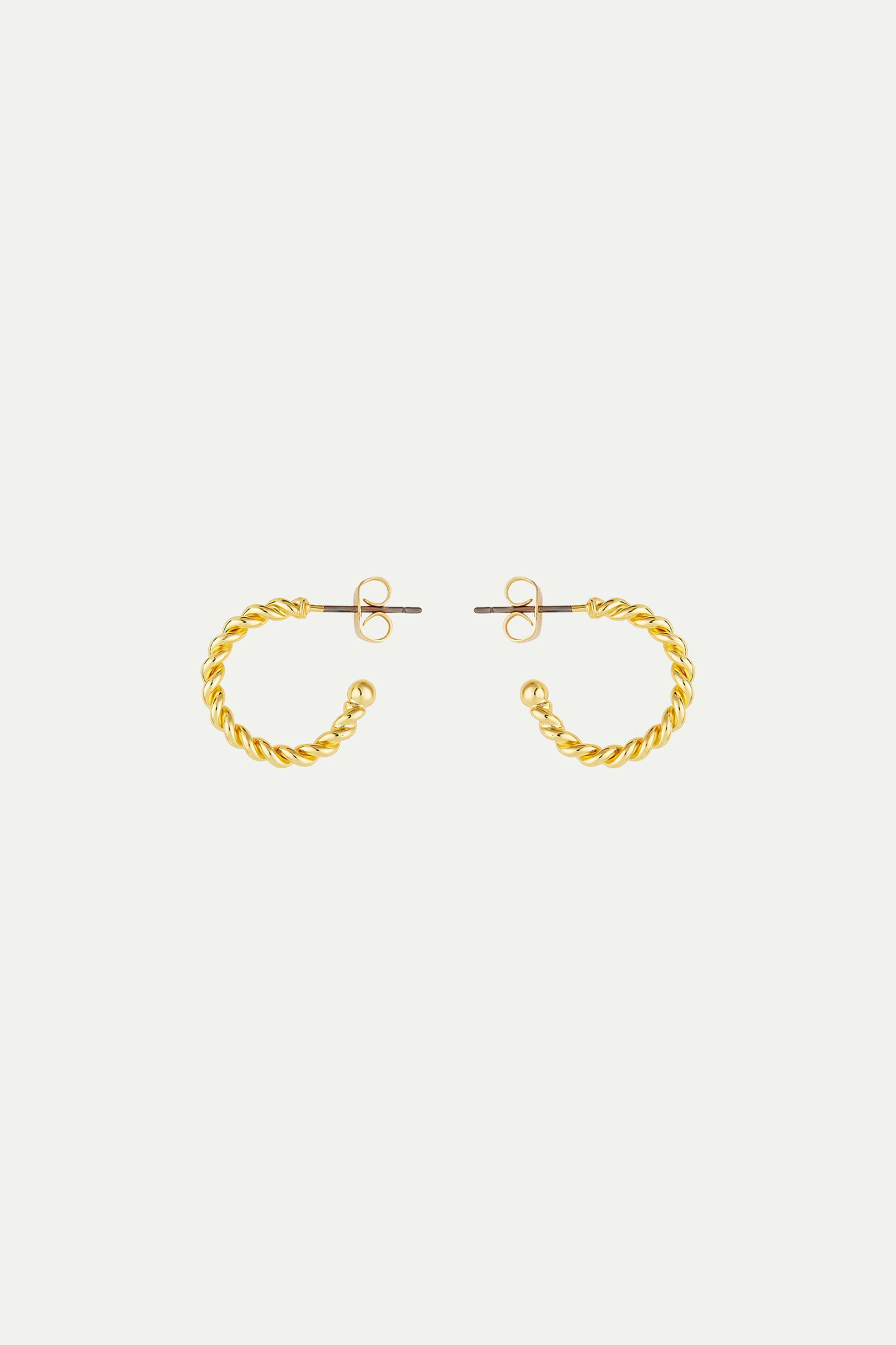 Twisted hoops post earrings