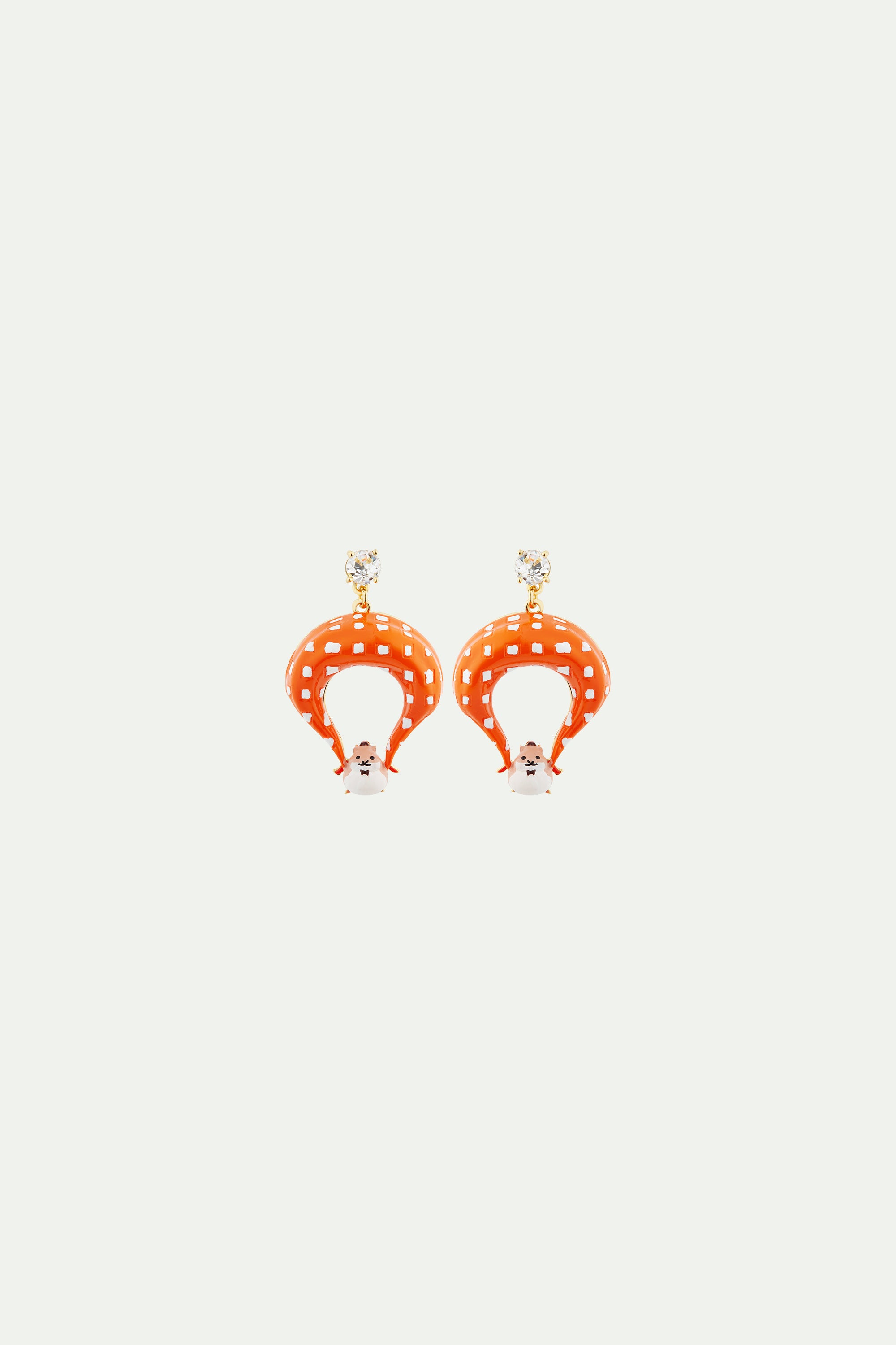 Parachutist hamster earrings