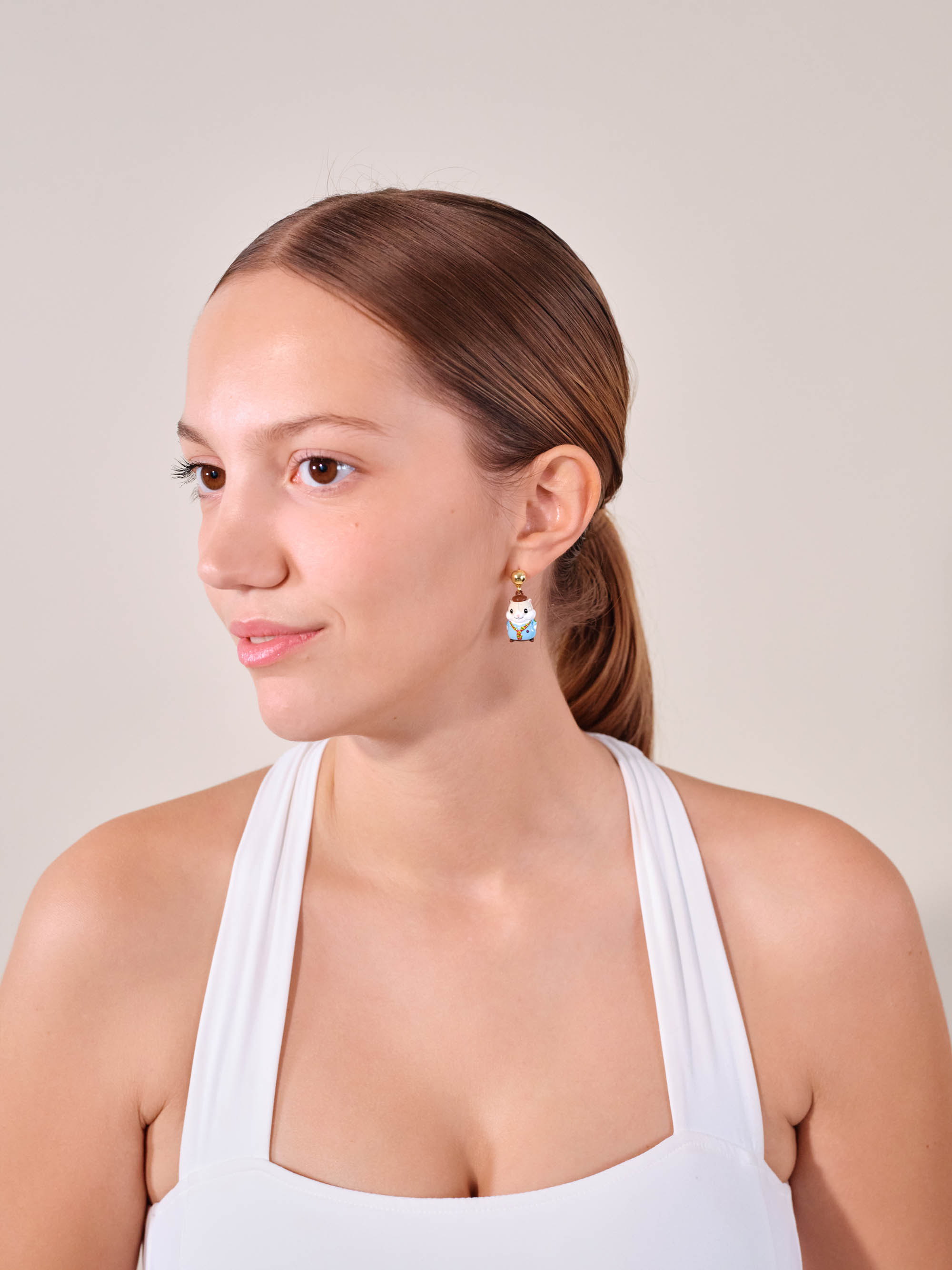 Scout hamster earrings