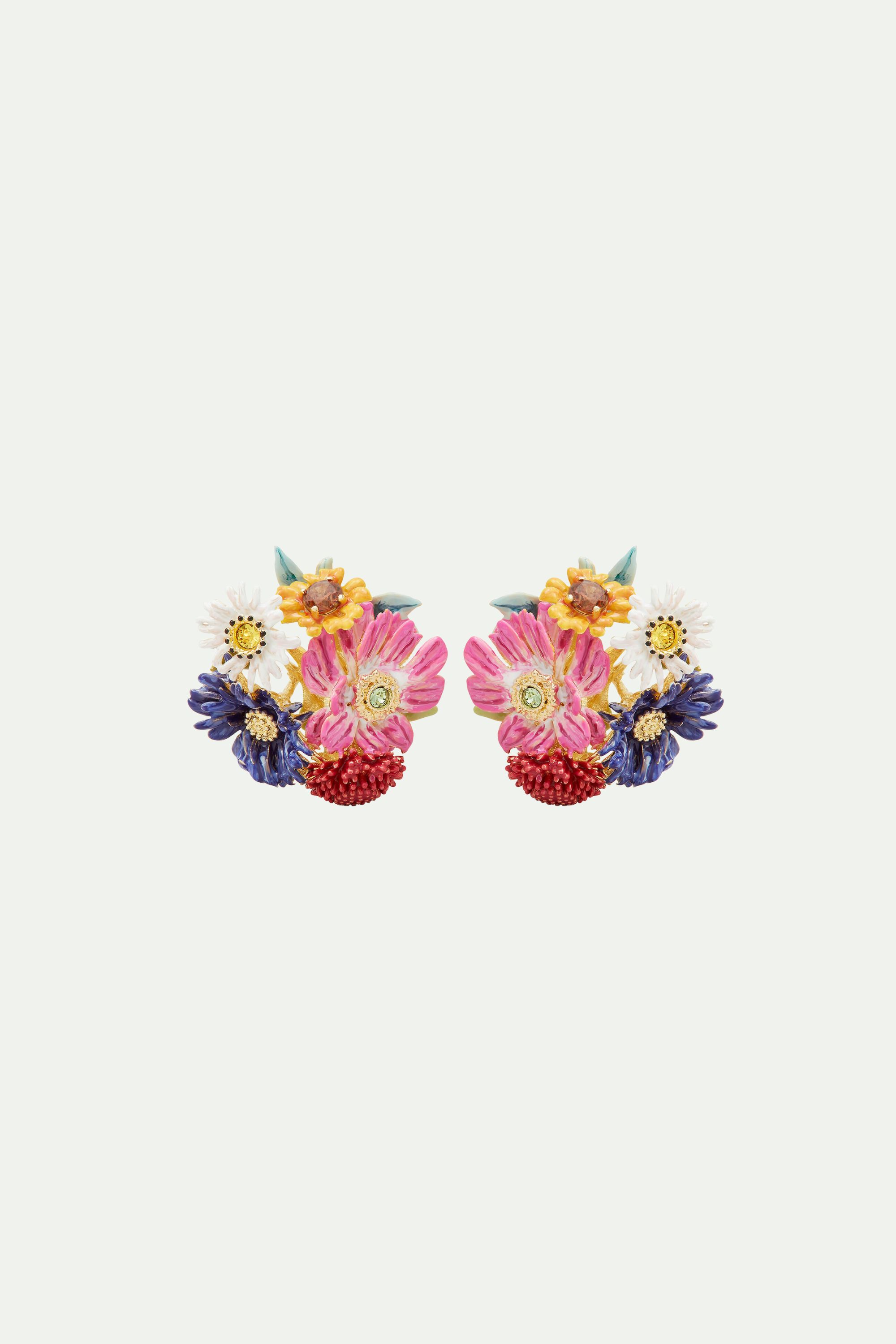 Wild flower bouquet post earrings