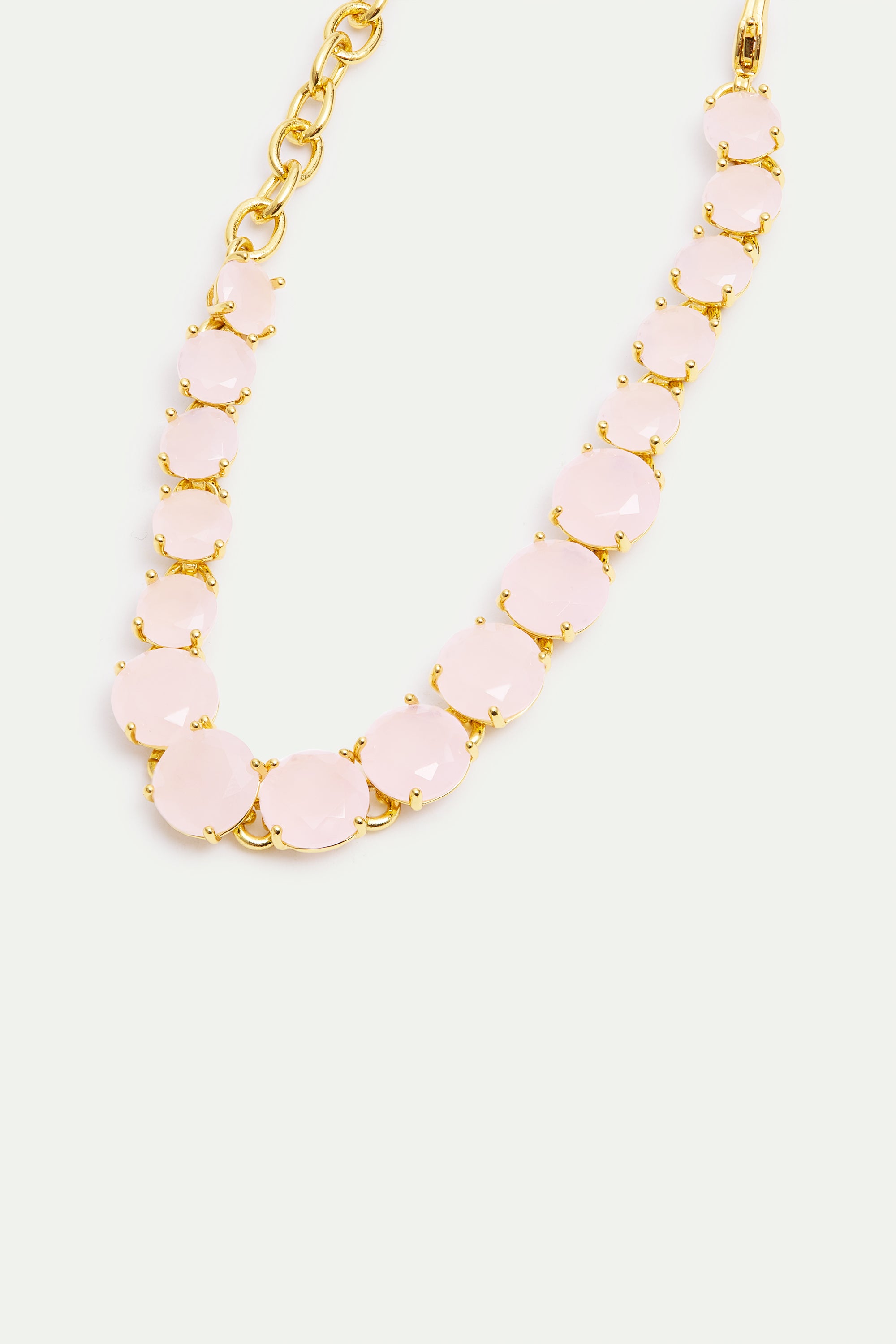 Single row Diamantine bracelet with light pink stones