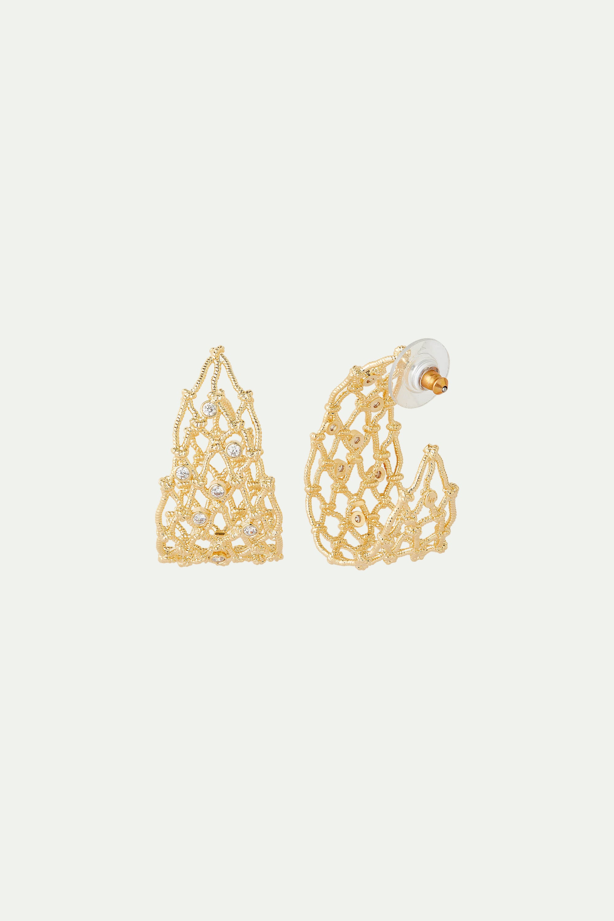 Rope mesh hoop earrings