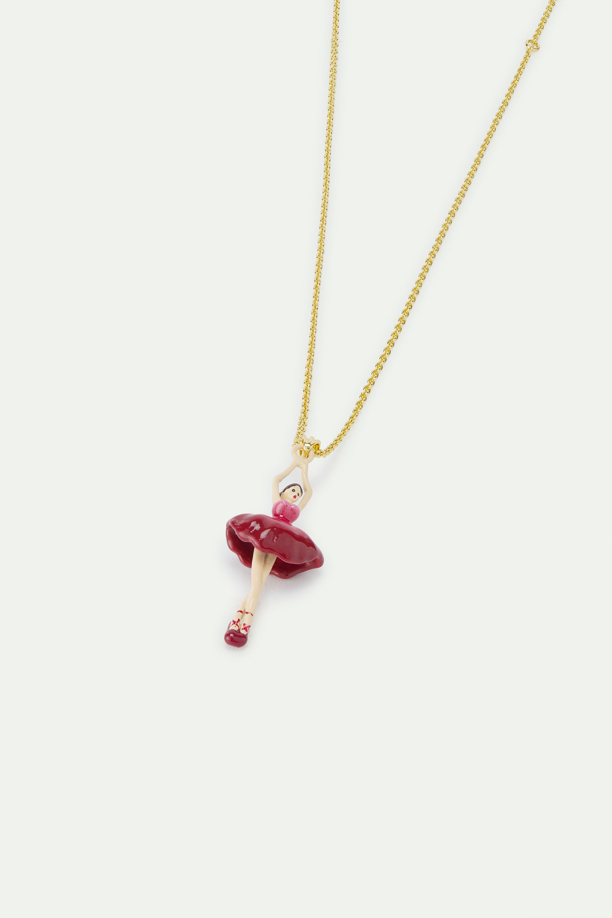Ballerina with pink gradient tutu pendant necklace