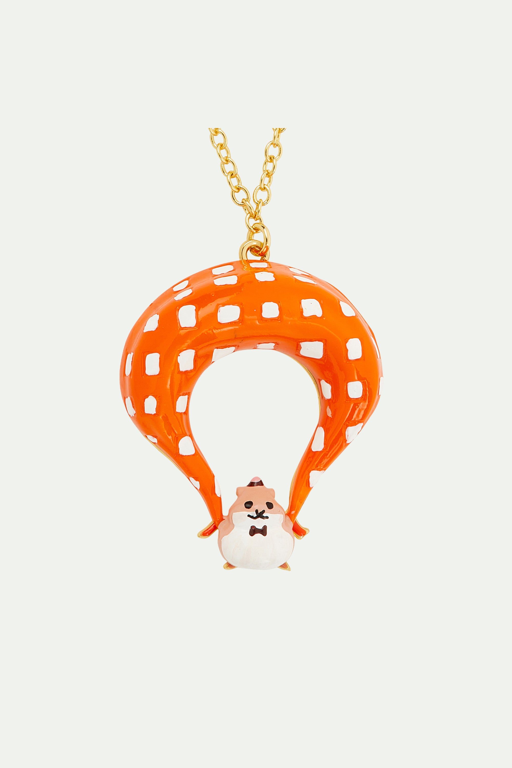 Parachutist hamster pendant necklace