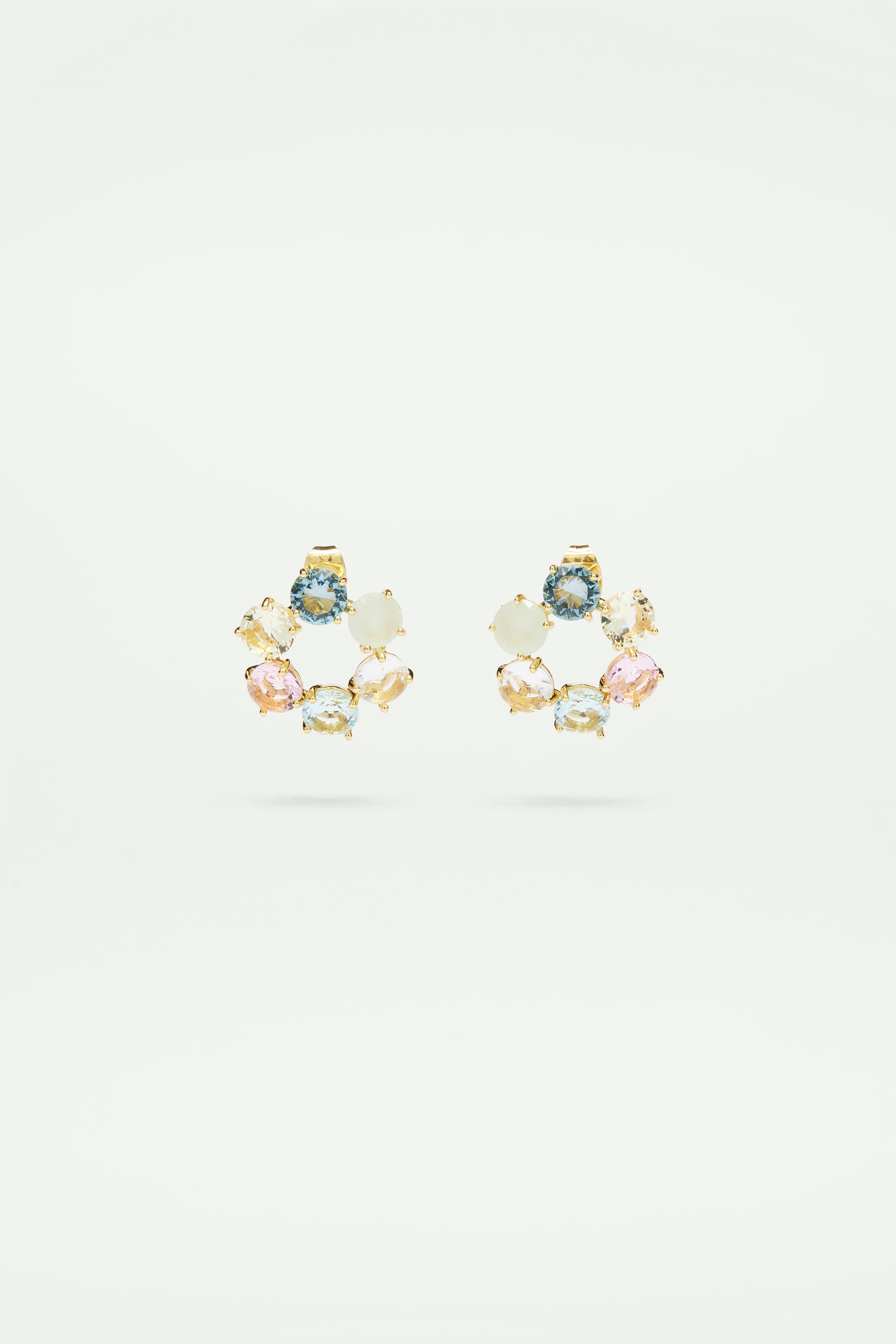 La Diamantine Acqua Azzura Hoops Post Earrings