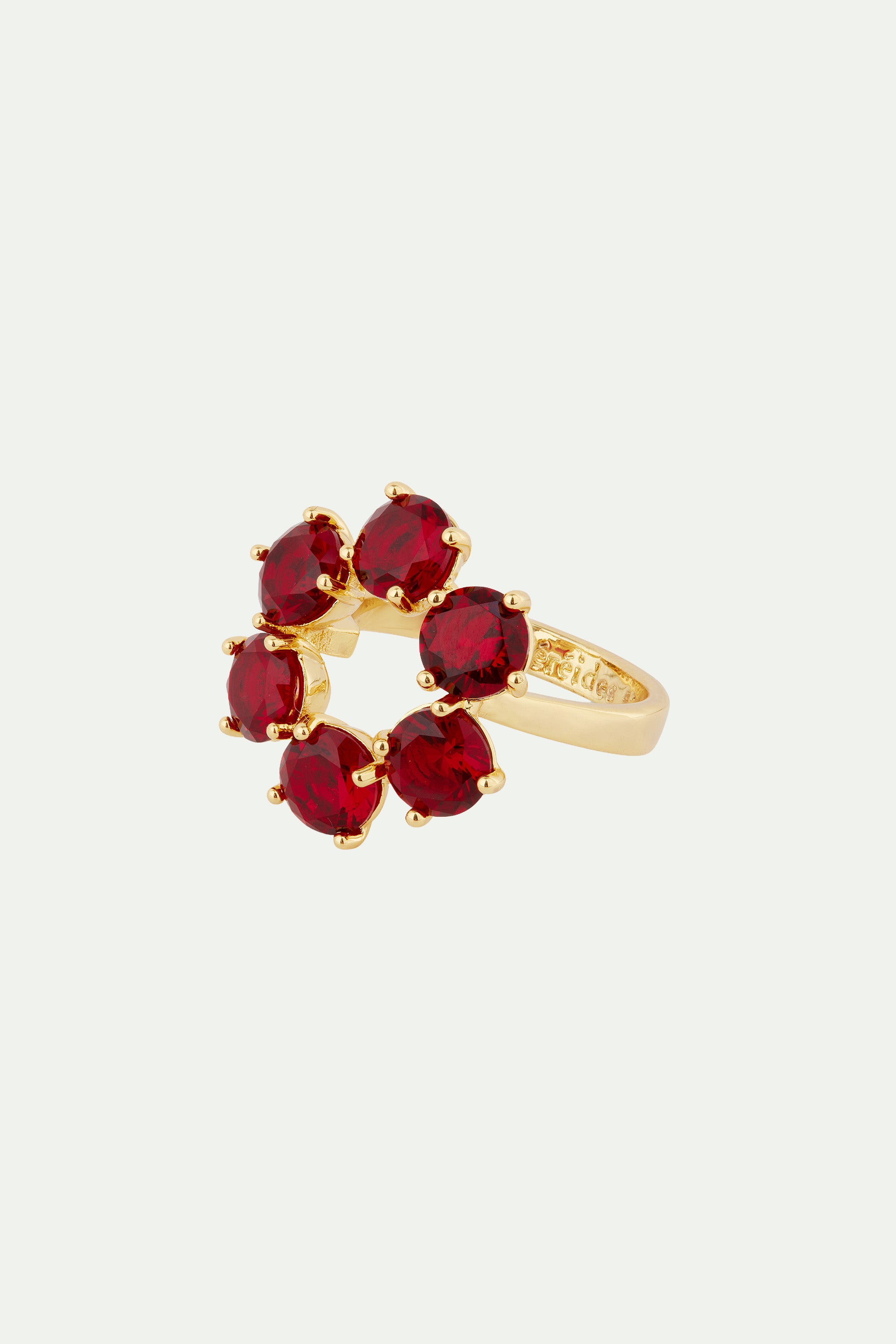 Garnet red 6 stone fine ring