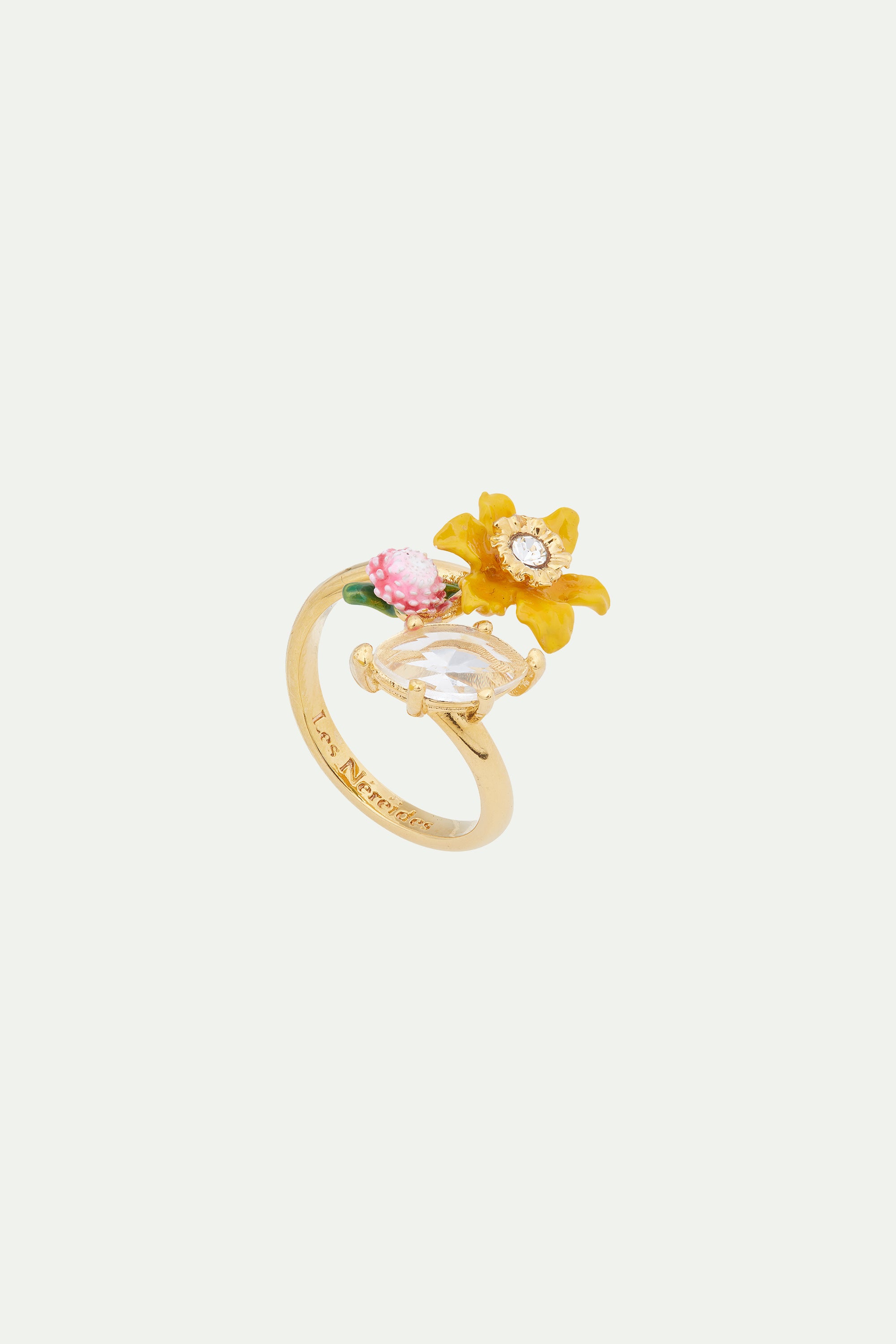 Daffodil flower adjustable ring