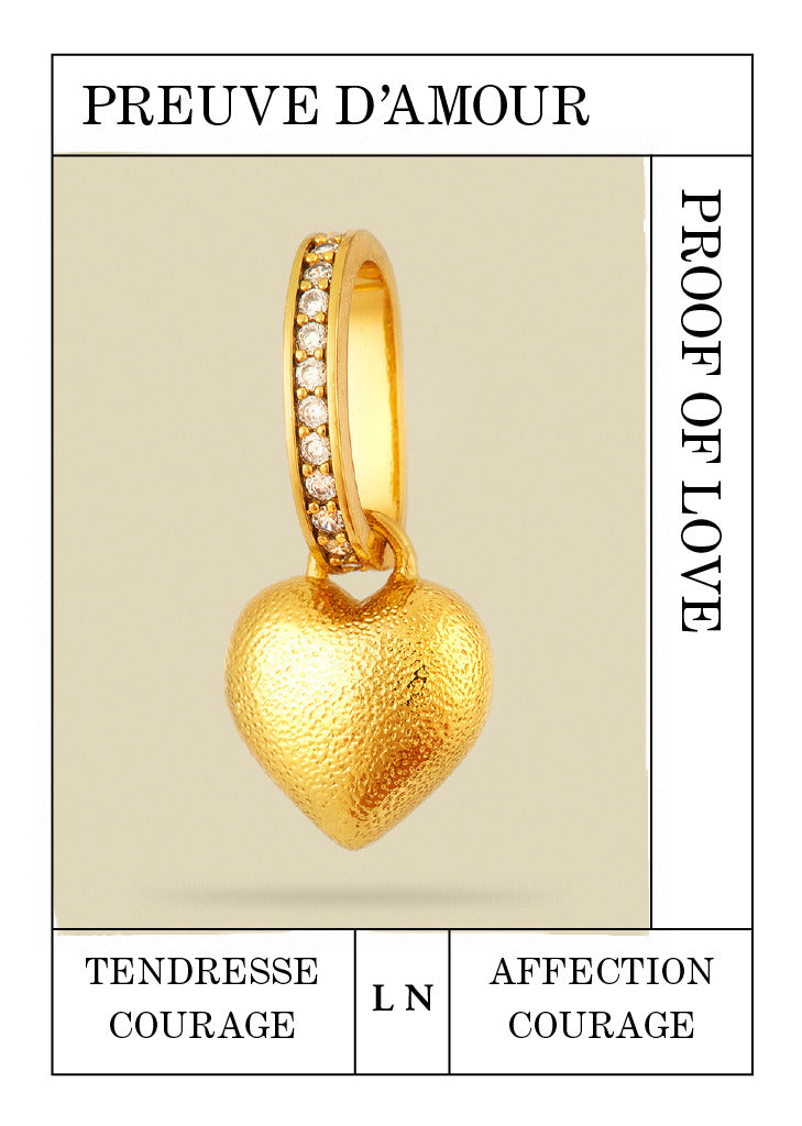 Proof of love pendant necklace, affection and courage