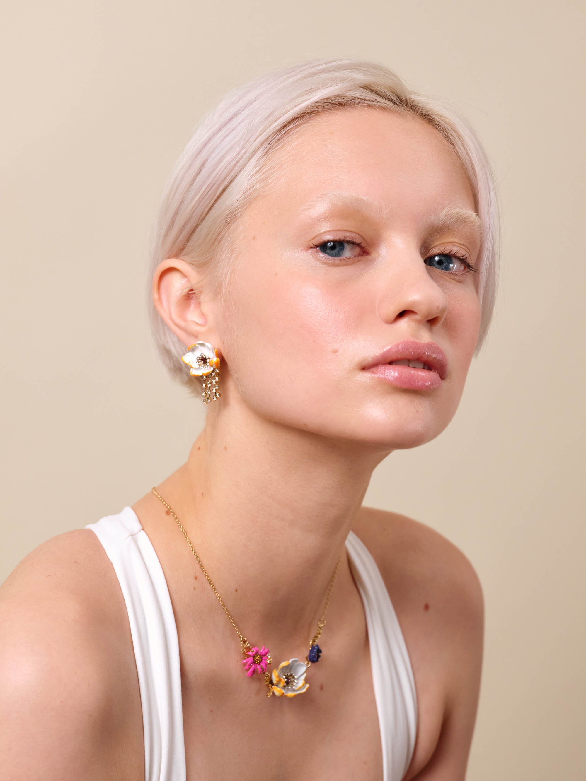 Wild rose post earrings