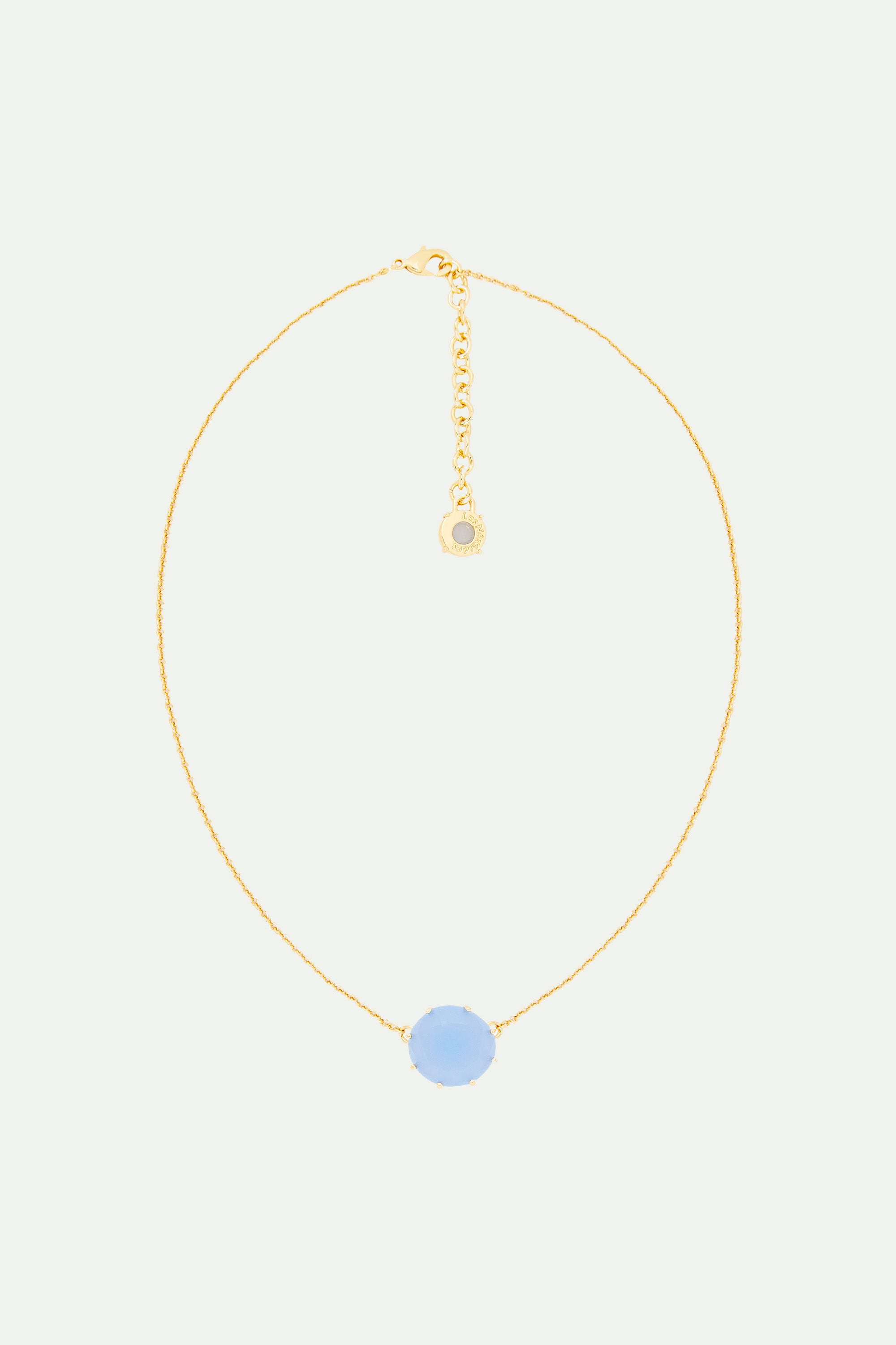 Sky blue Diamantine round pendant necklace
