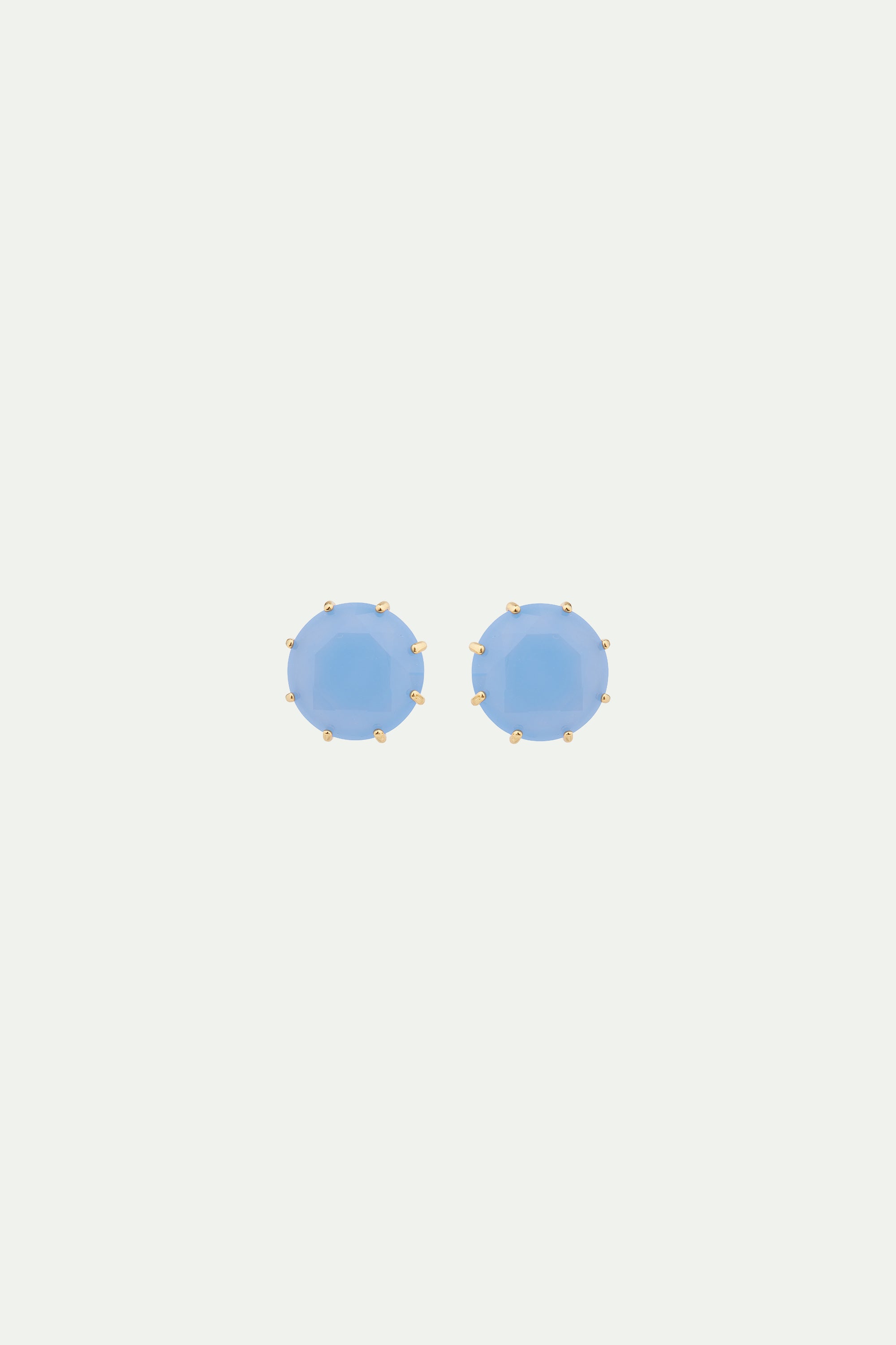 Sky blue Diamantine round stone post earrings