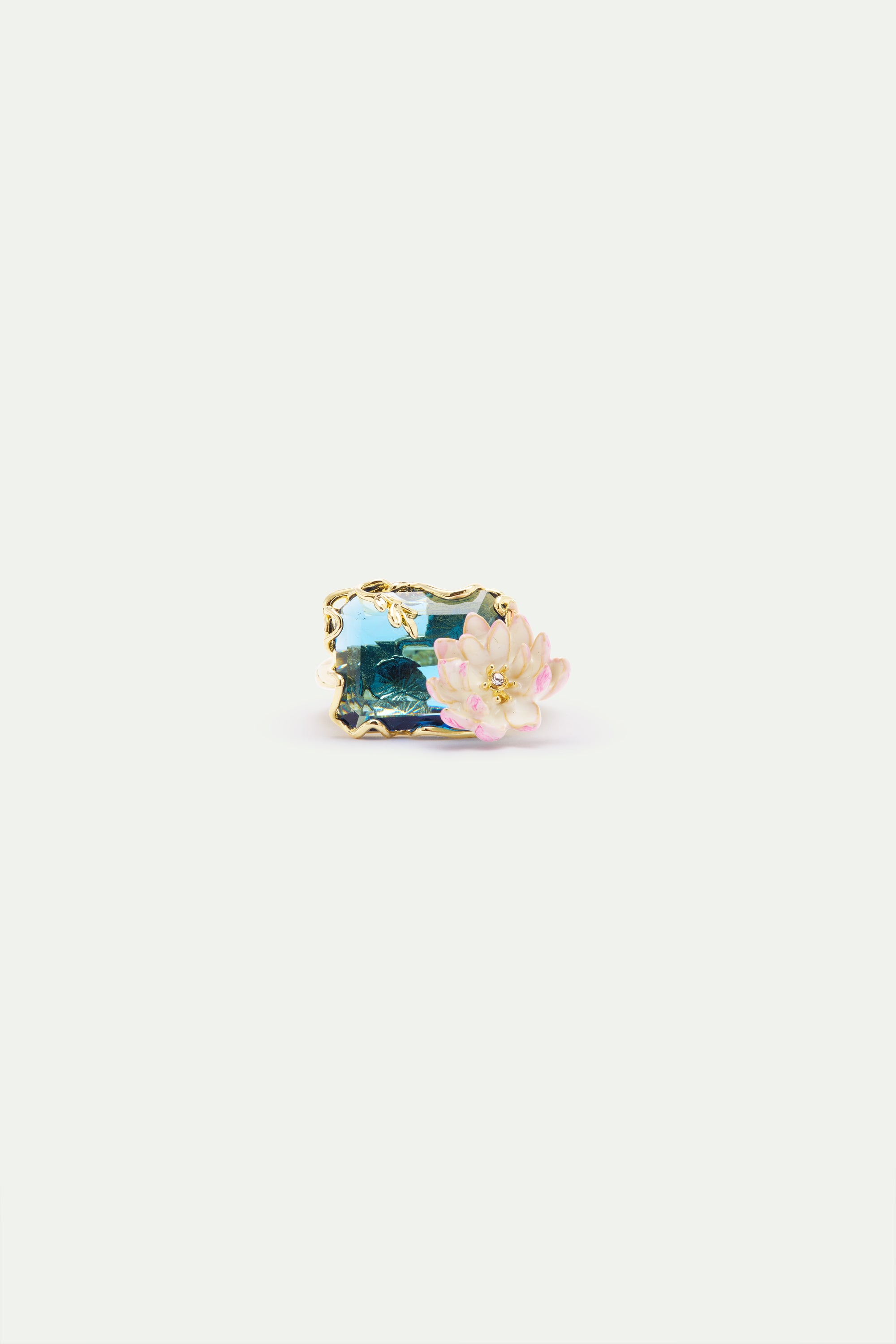 Blue and pink water lily pond ring