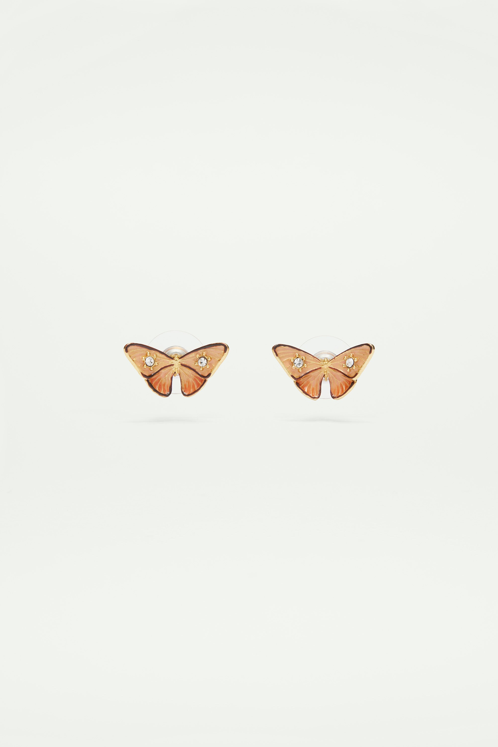 Butterfly and stone earrings
