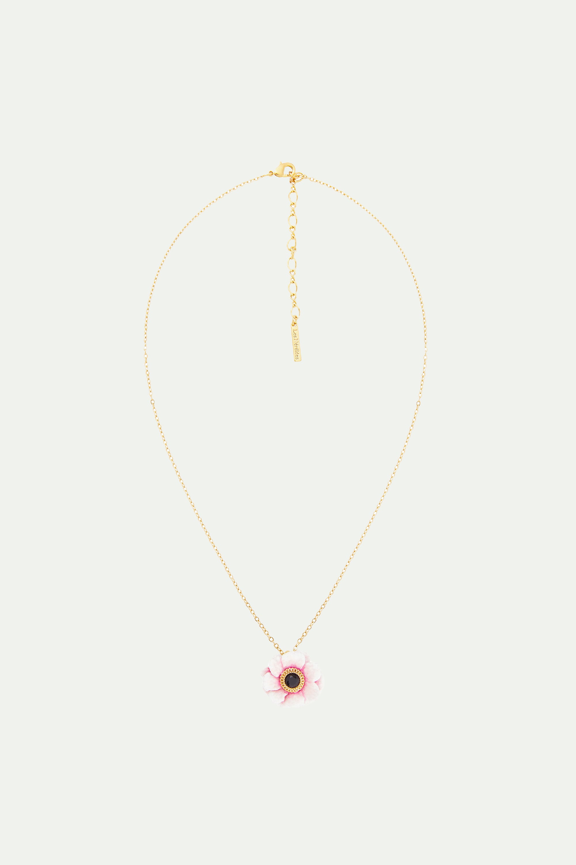 Pink peony fine necklace