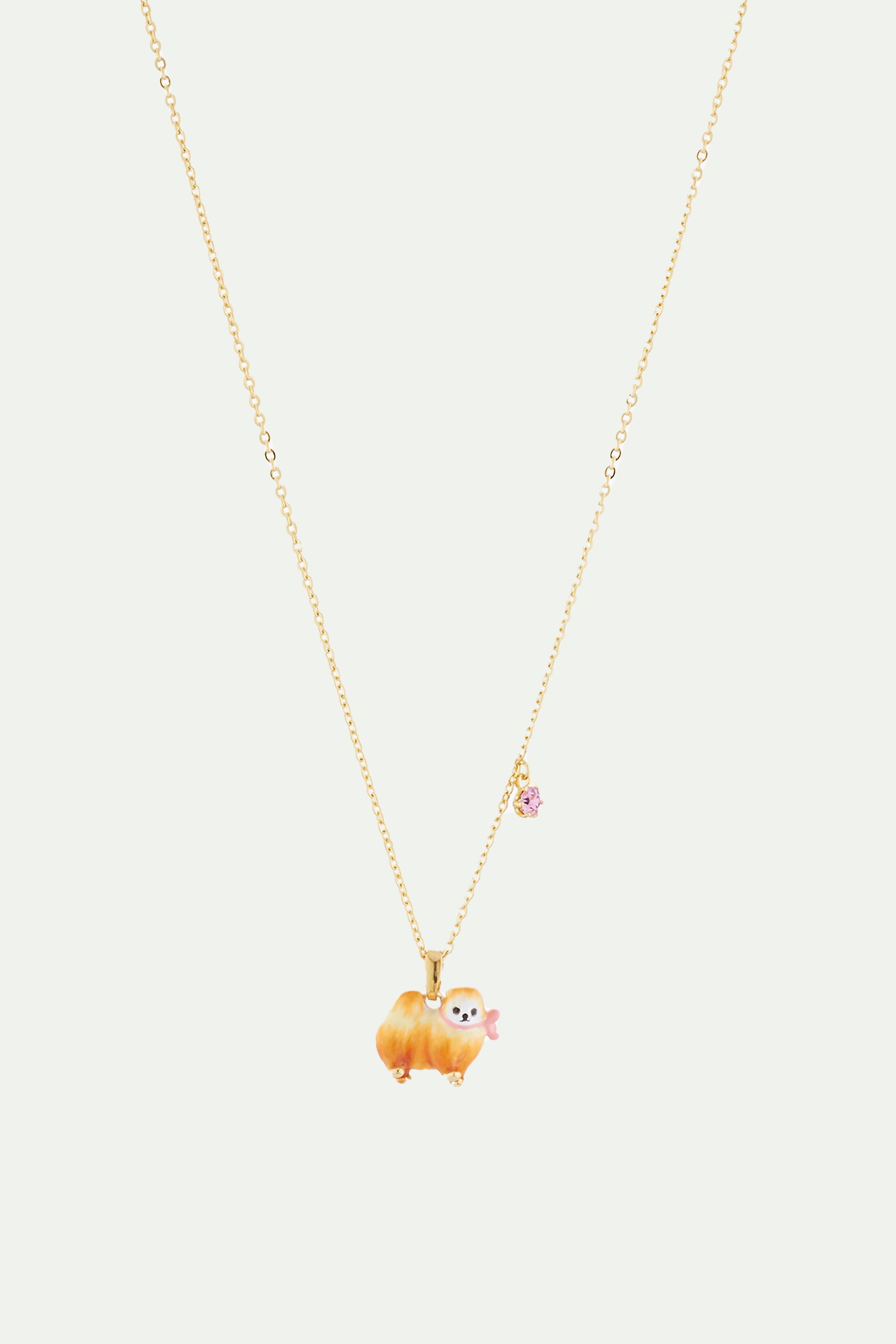 Brown Pomeranian Pendant Necklace