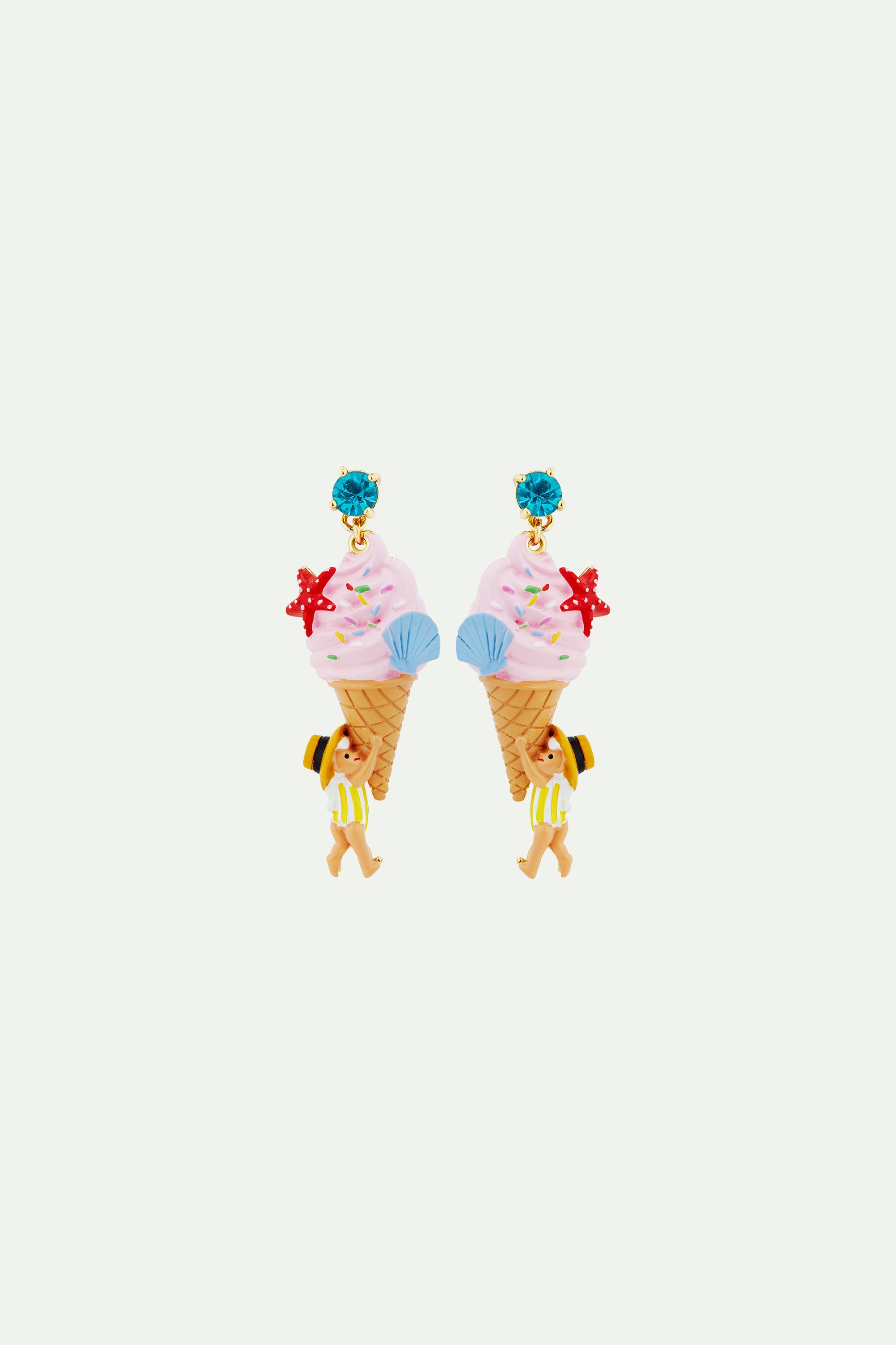 Gelato, seashell and garden gnome earrings