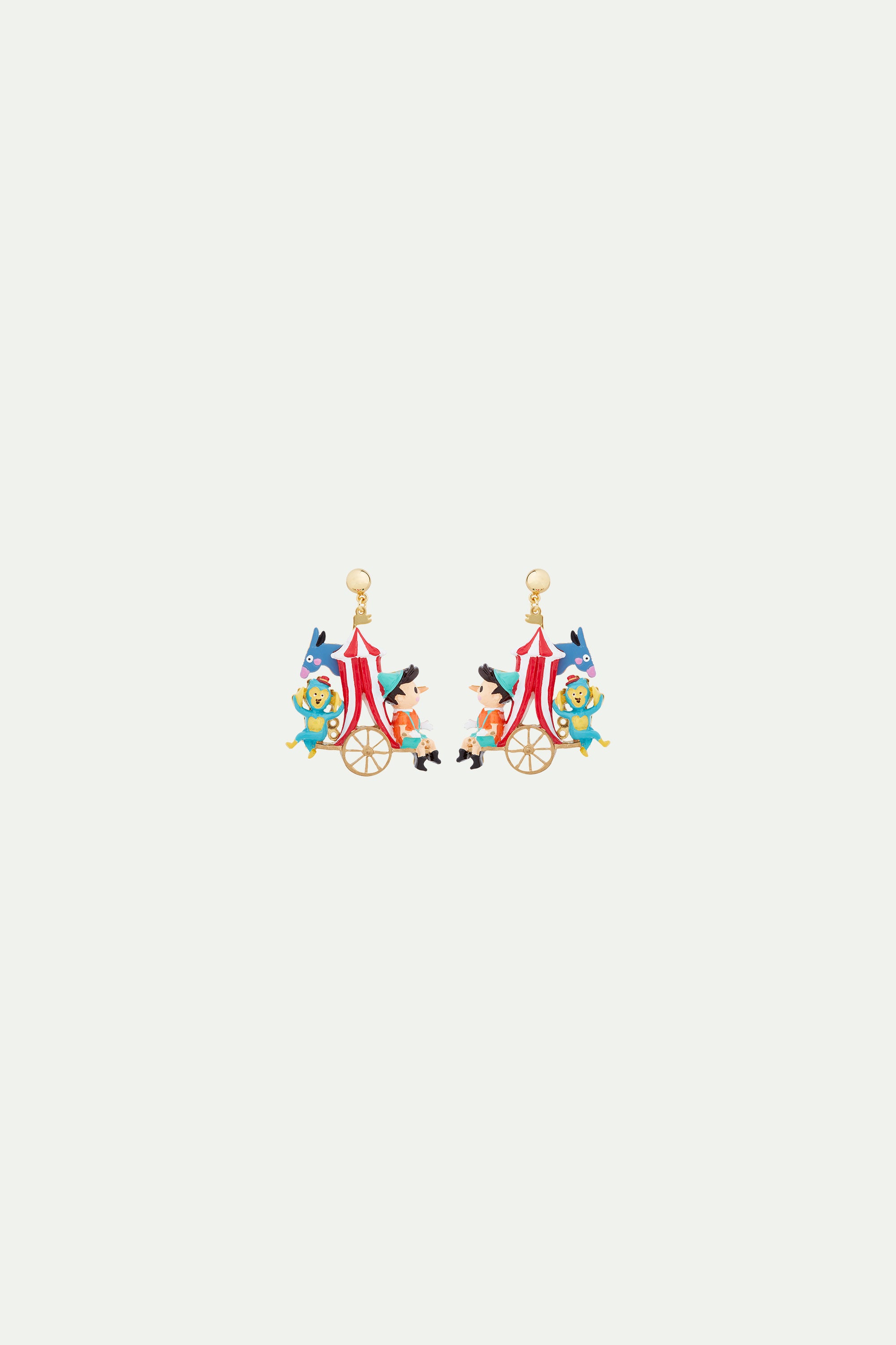 Mobile circus tent clip-on earrings