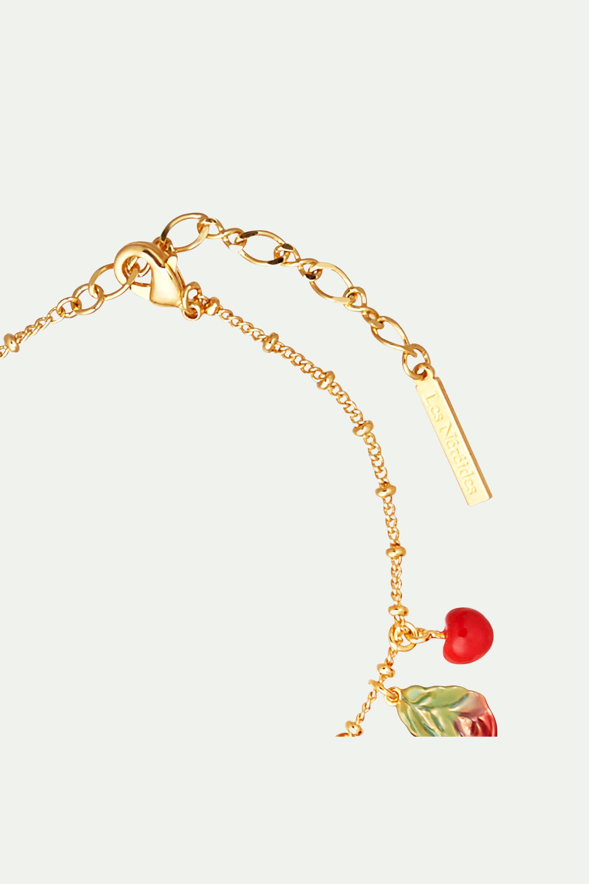 Cherries and Leaves Charm Bracelet