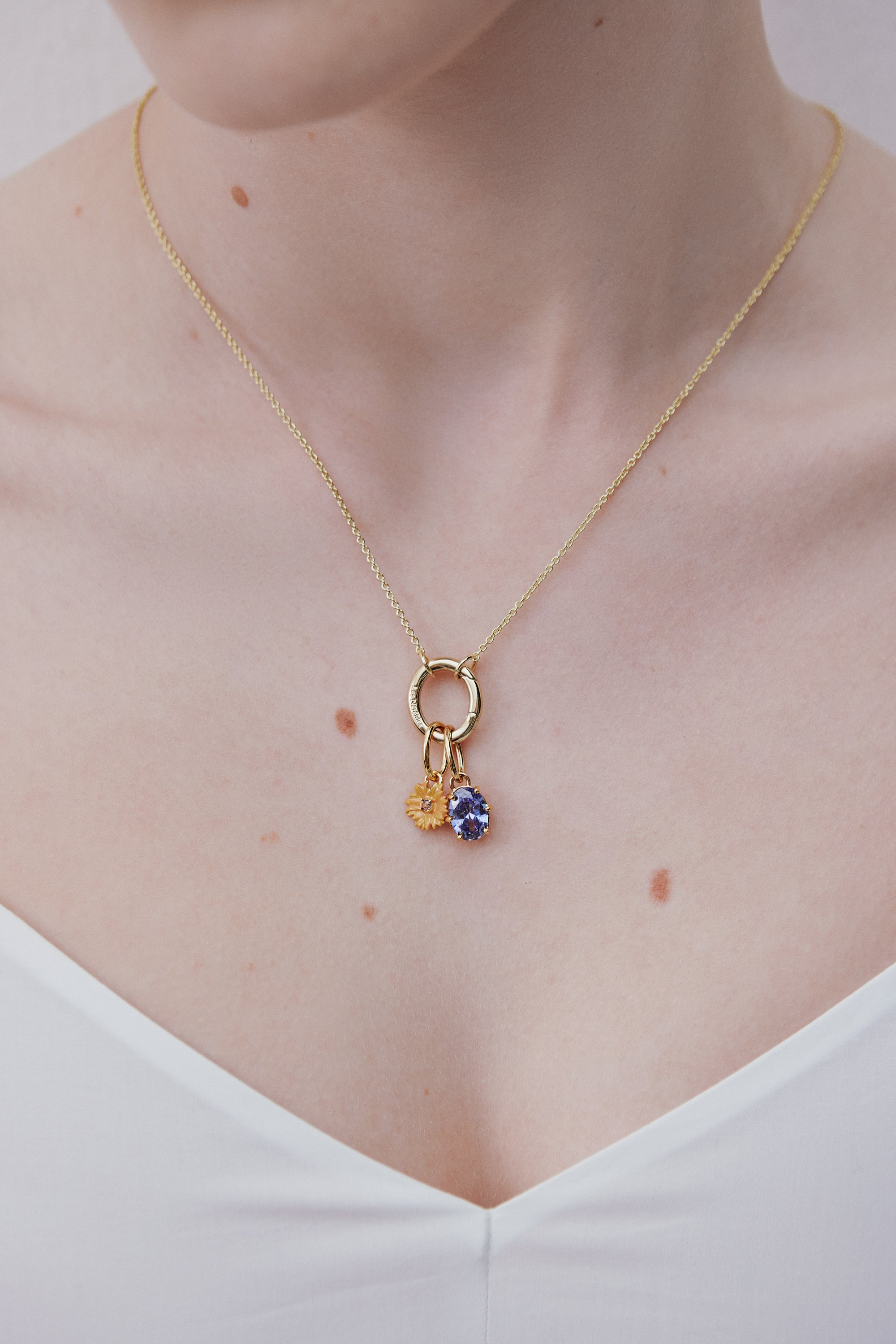 Blue Riviera stone pendant, Voluptuousness and Strength - August