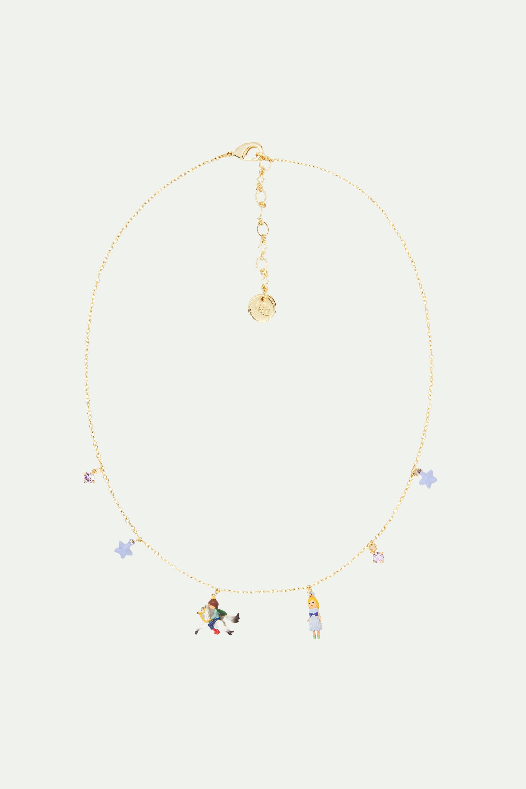 Enchanted hair princess and prince charm necklace