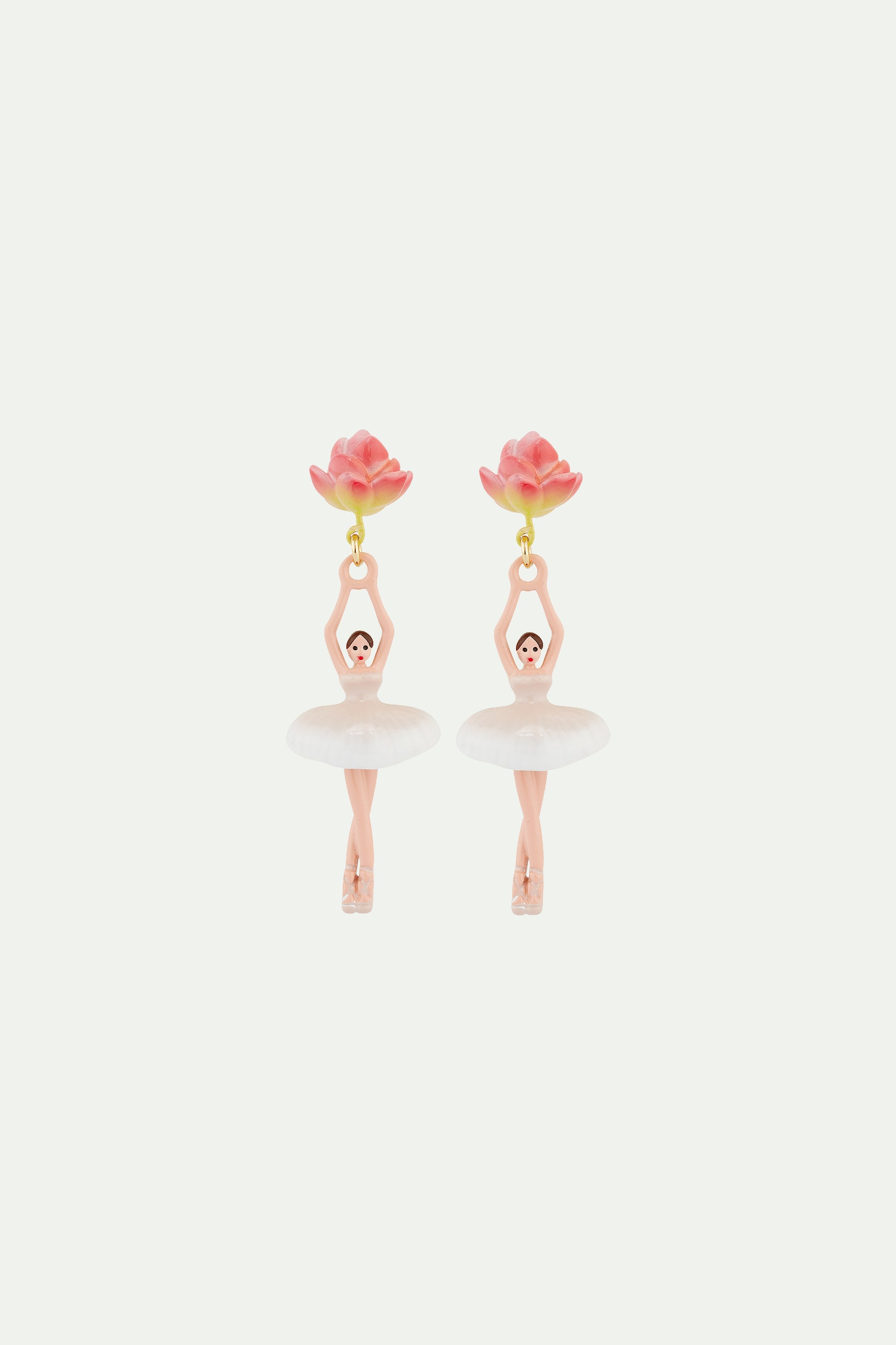Lotus flower ballerina post earrings