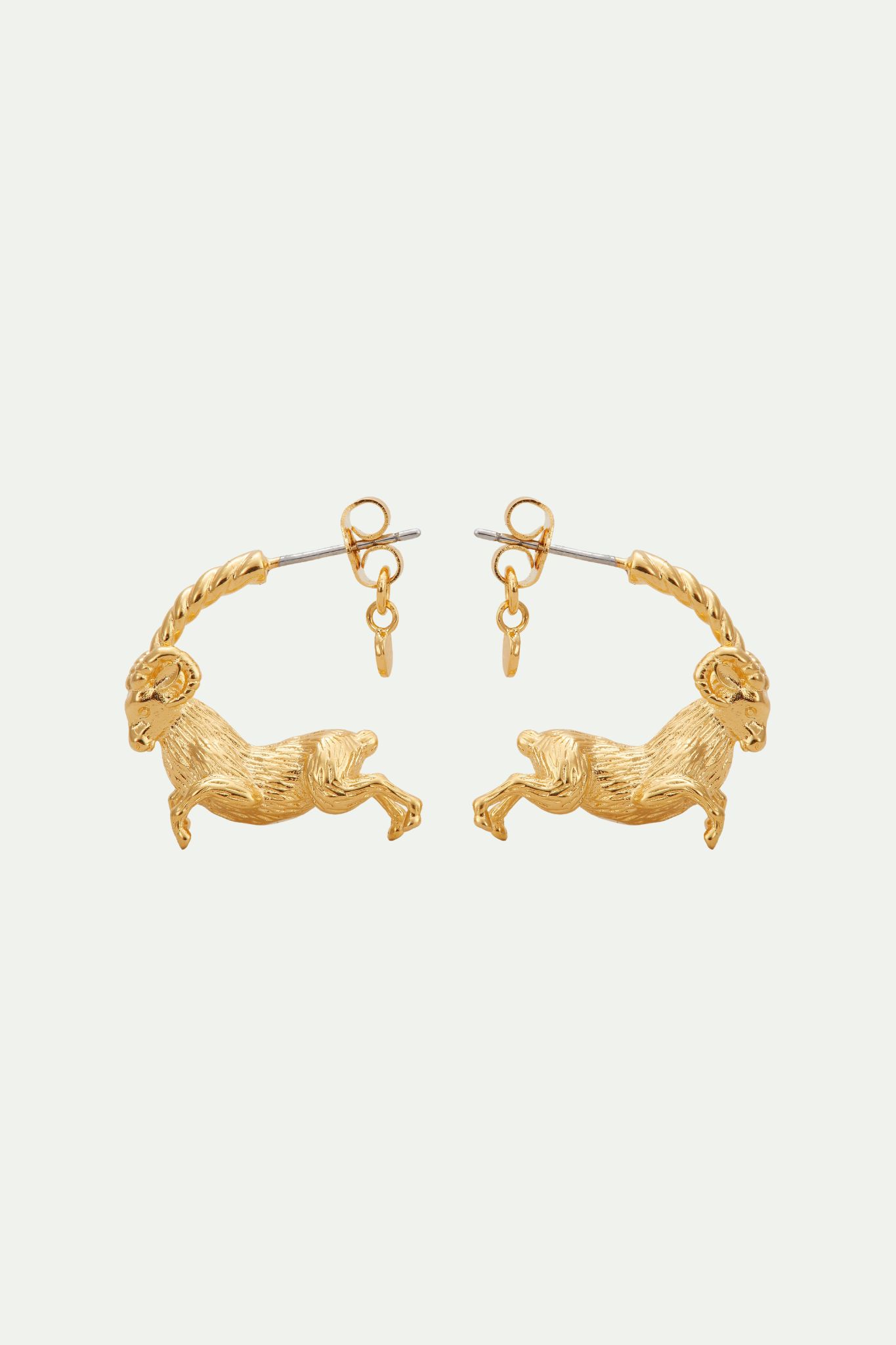 Aries zodiac sign hoops earrings