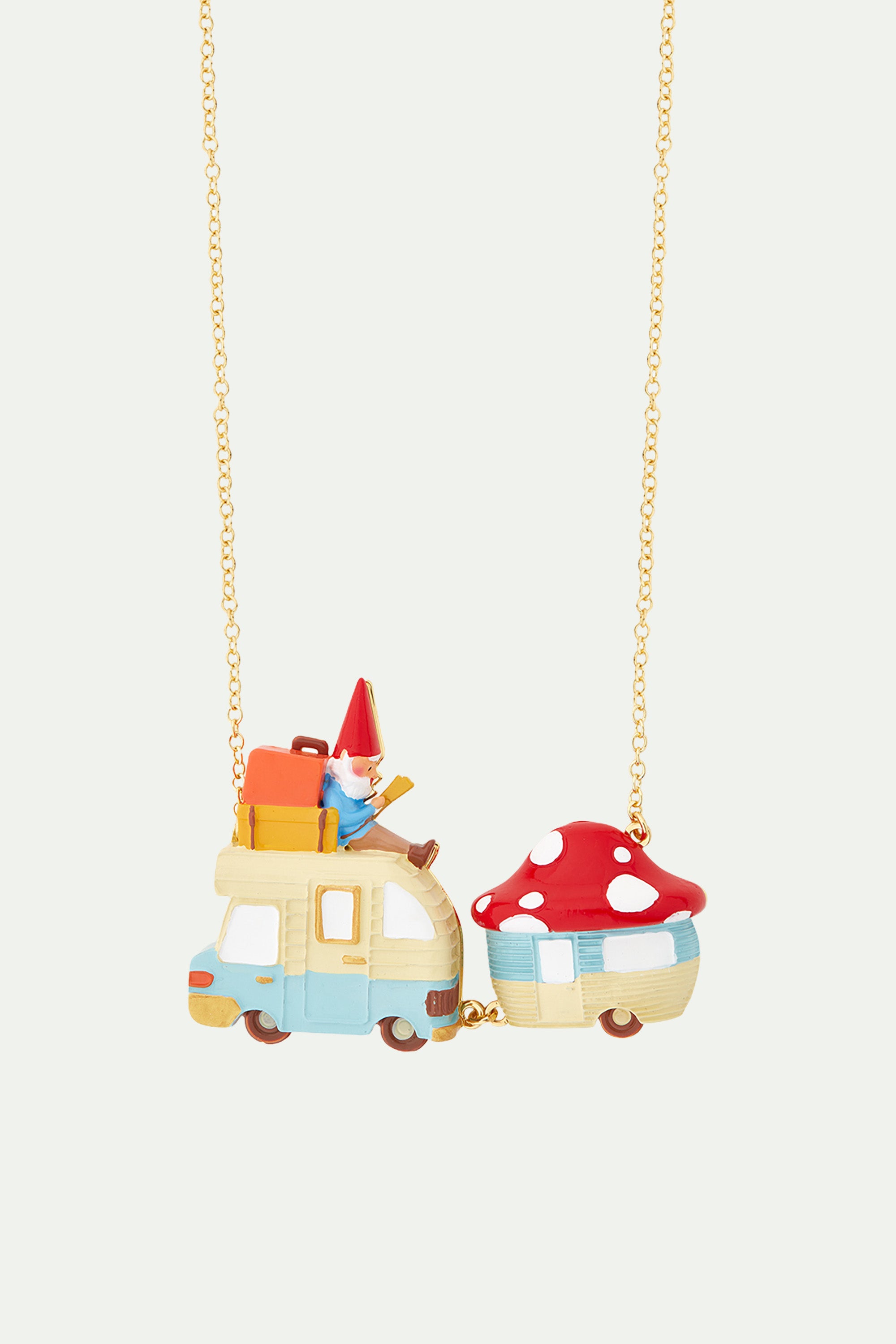 Toadstool Family caravan statement necklace