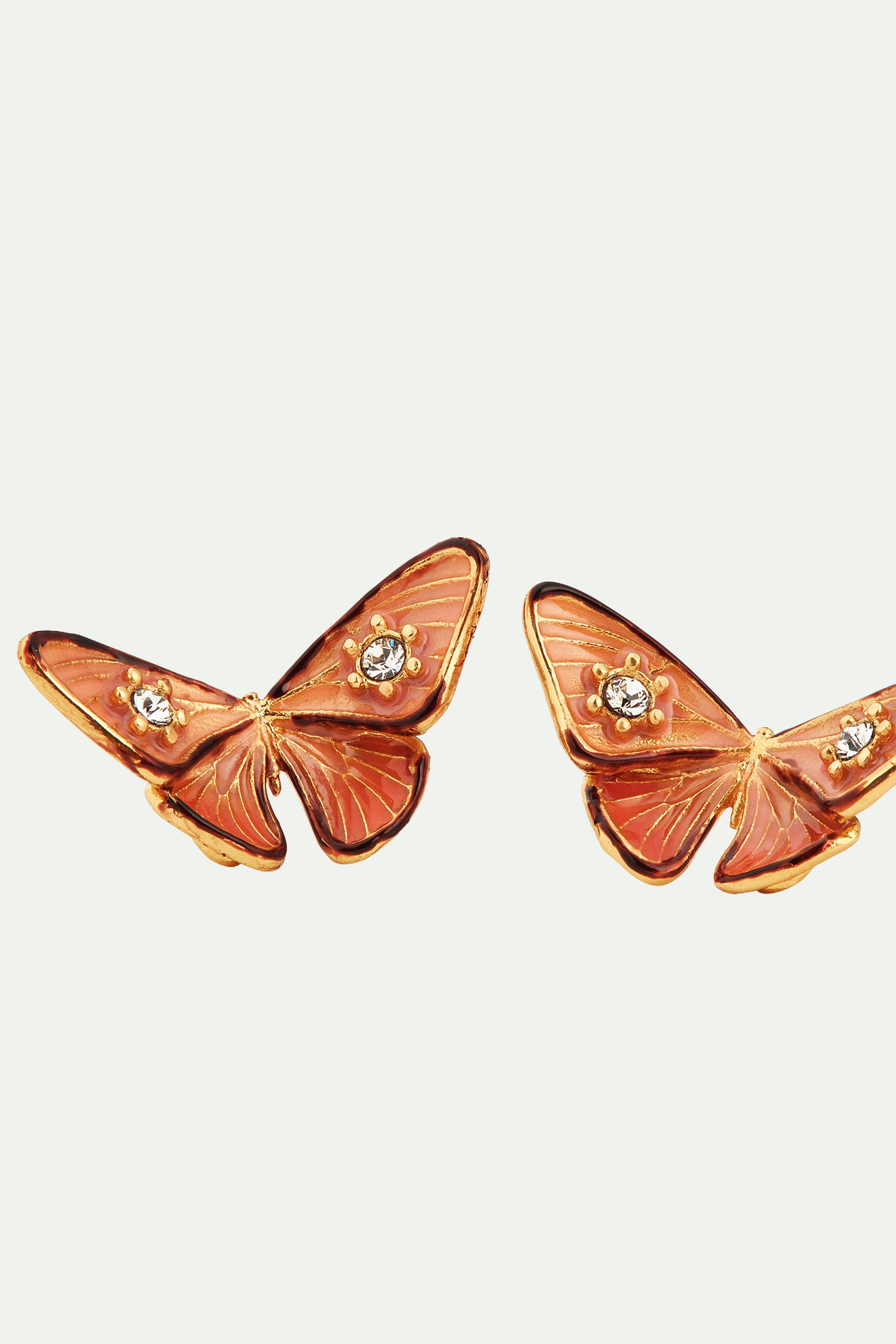 Butterfly and stone earrings