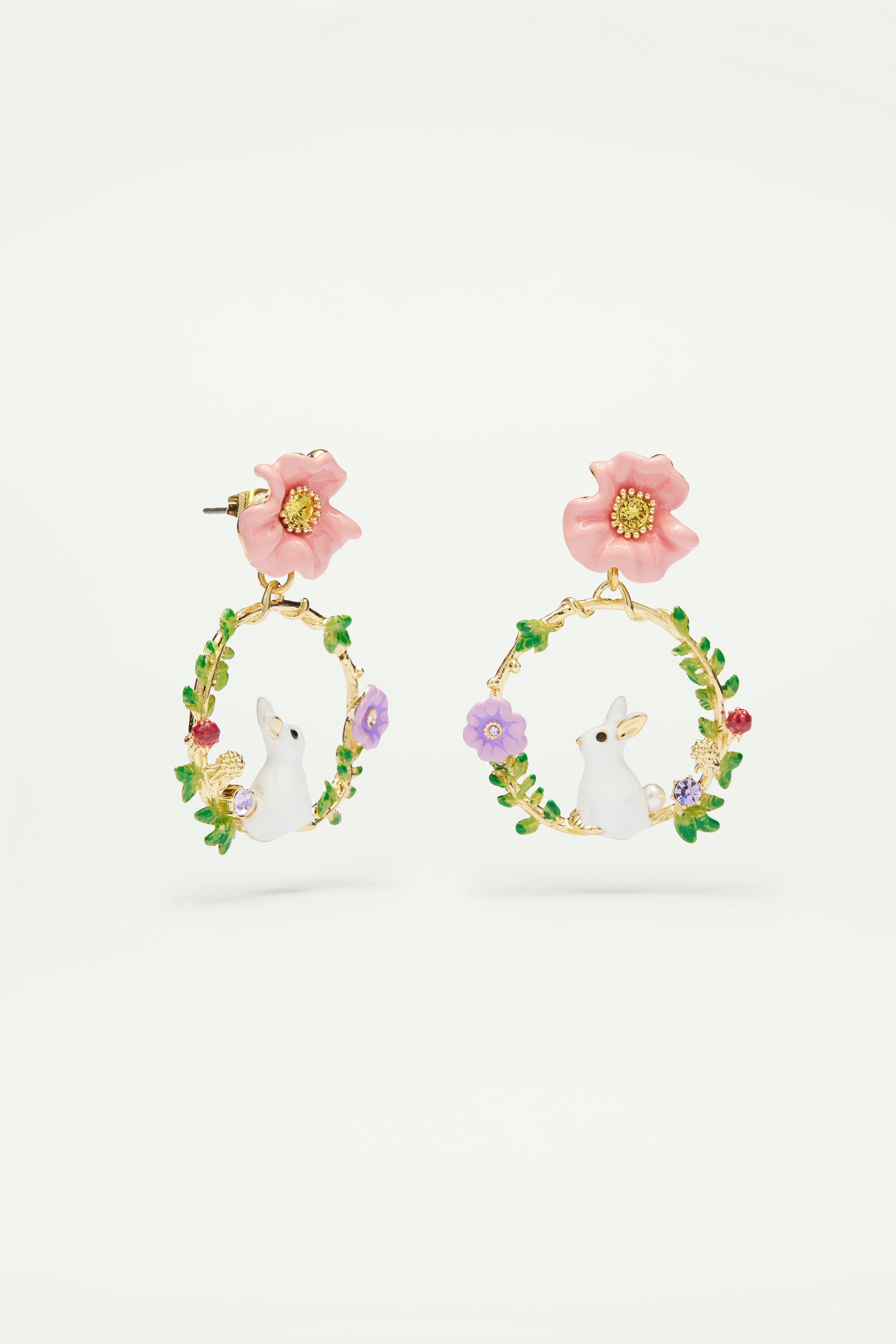 Rabbit on Flowered Branch Clip on Creoles