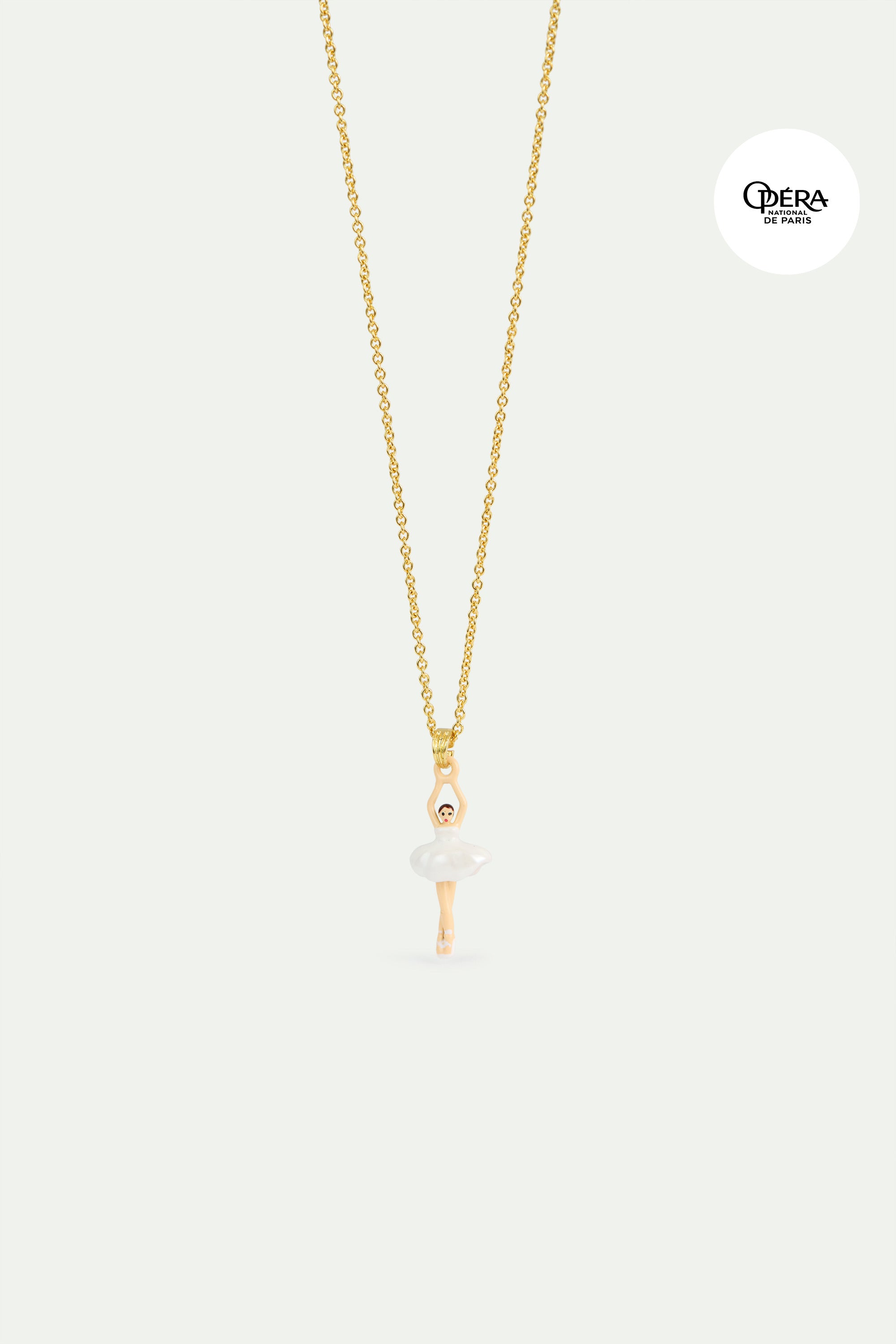 White tutu mini ballerina fine necklace