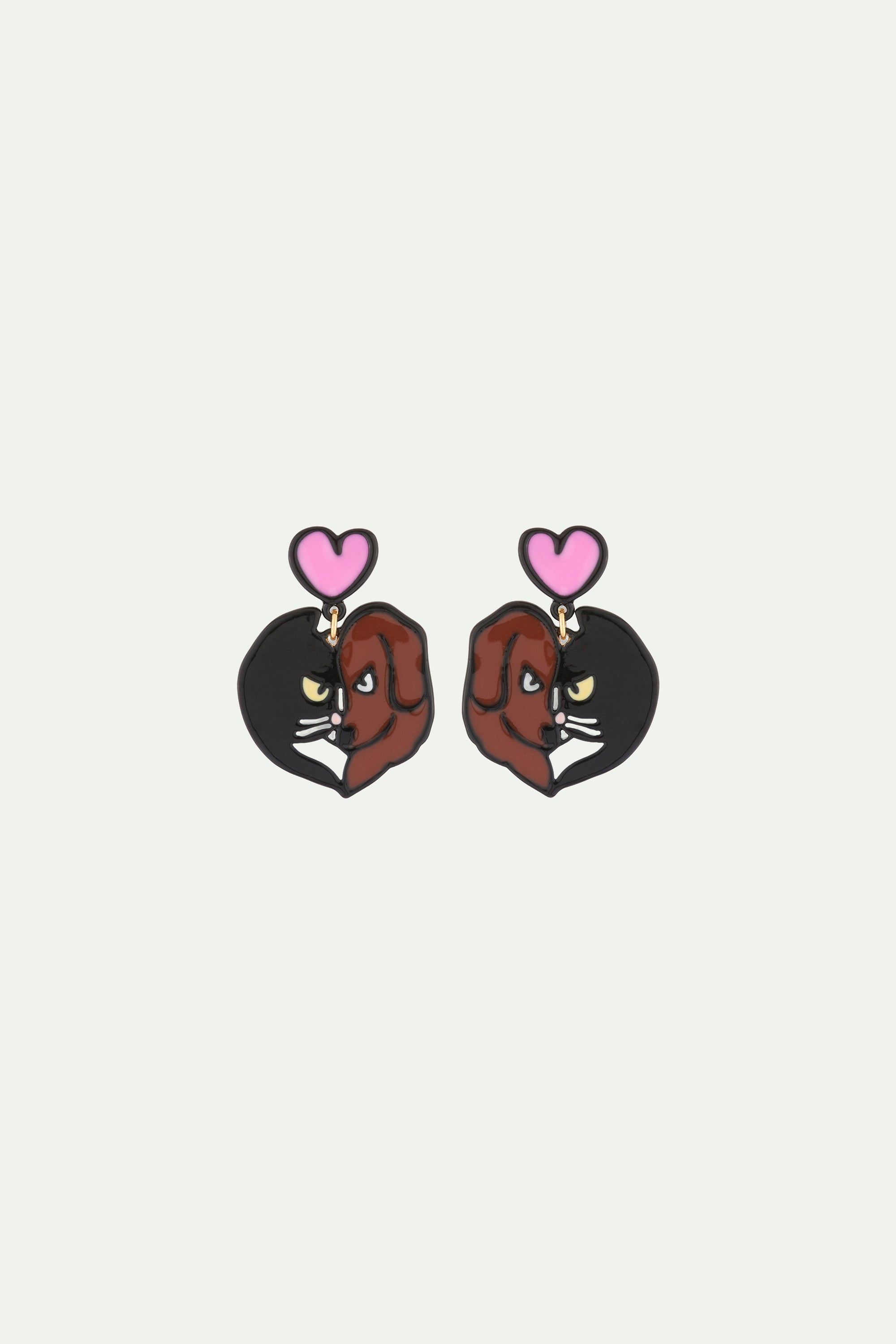 Like cats and dogs hanging stud earrings